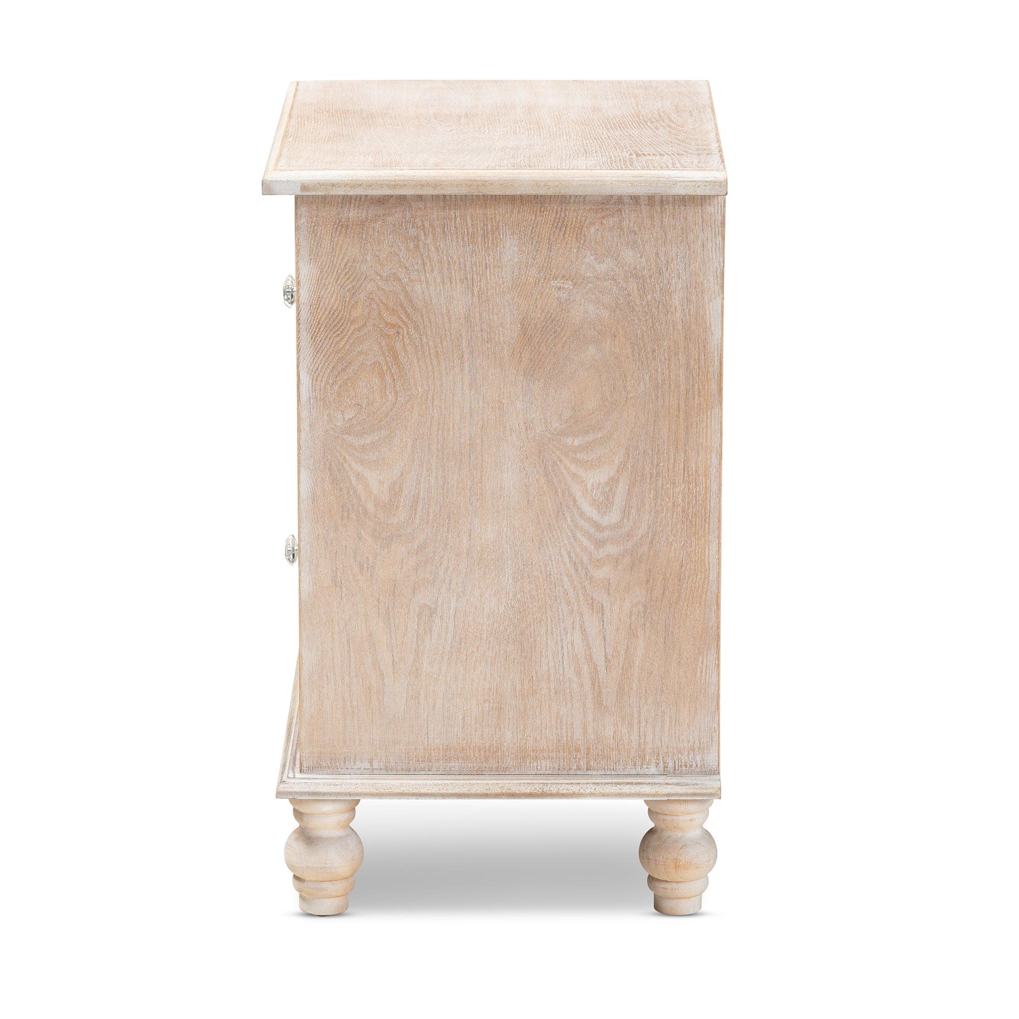 Celia Transitional Rustic French Country -Washed Wood and Mirror