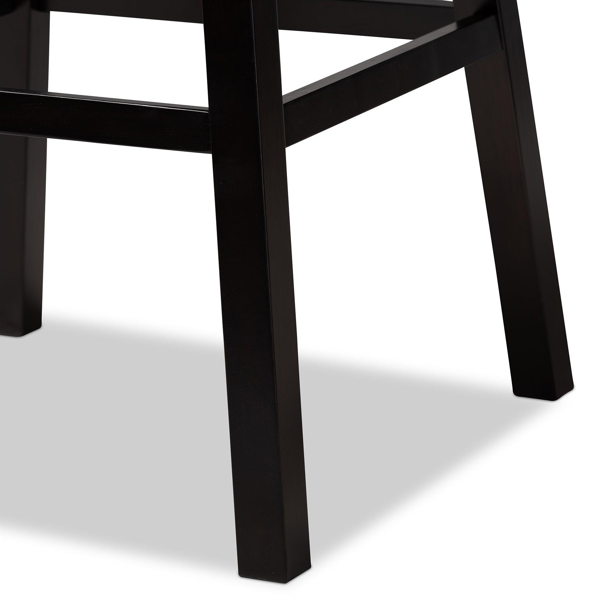 Gregory Modern Transitional Light Velvet Fabric Upholstered and Finished Wood 2-Piece Swivel Bar Stool Set Set