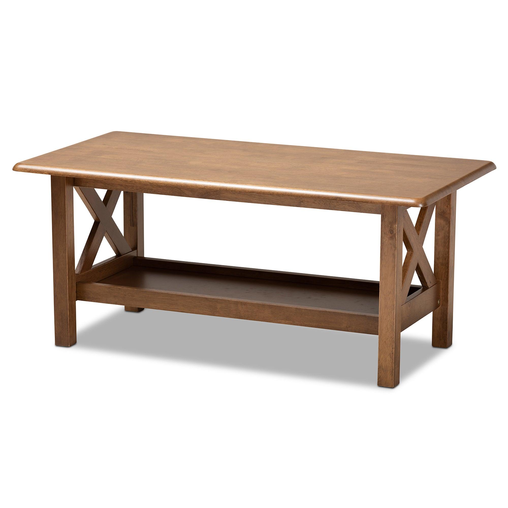 Reese Traditional Transitional Finished Rectangular Wood Coffee Table