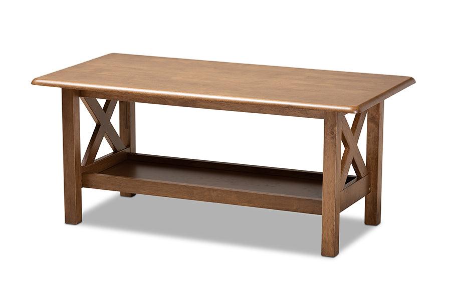 Reese Traditional Transitional Finished Rectangular Wood Coffee Table