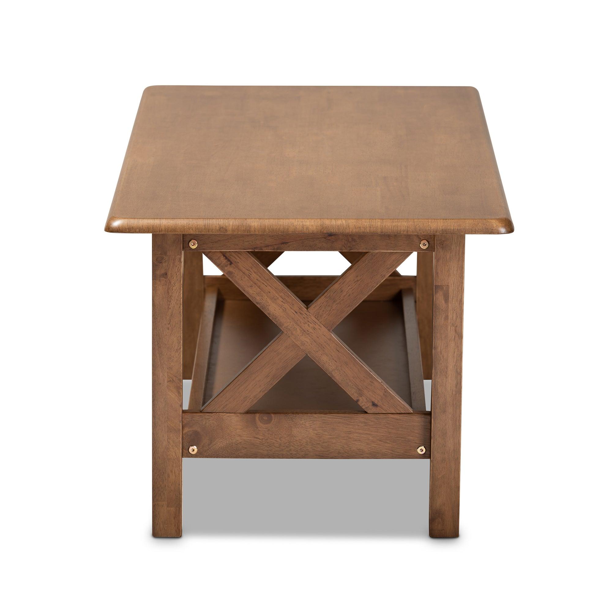 Reese Traditional Transitional Finished Rectangular Wood Coffee Table