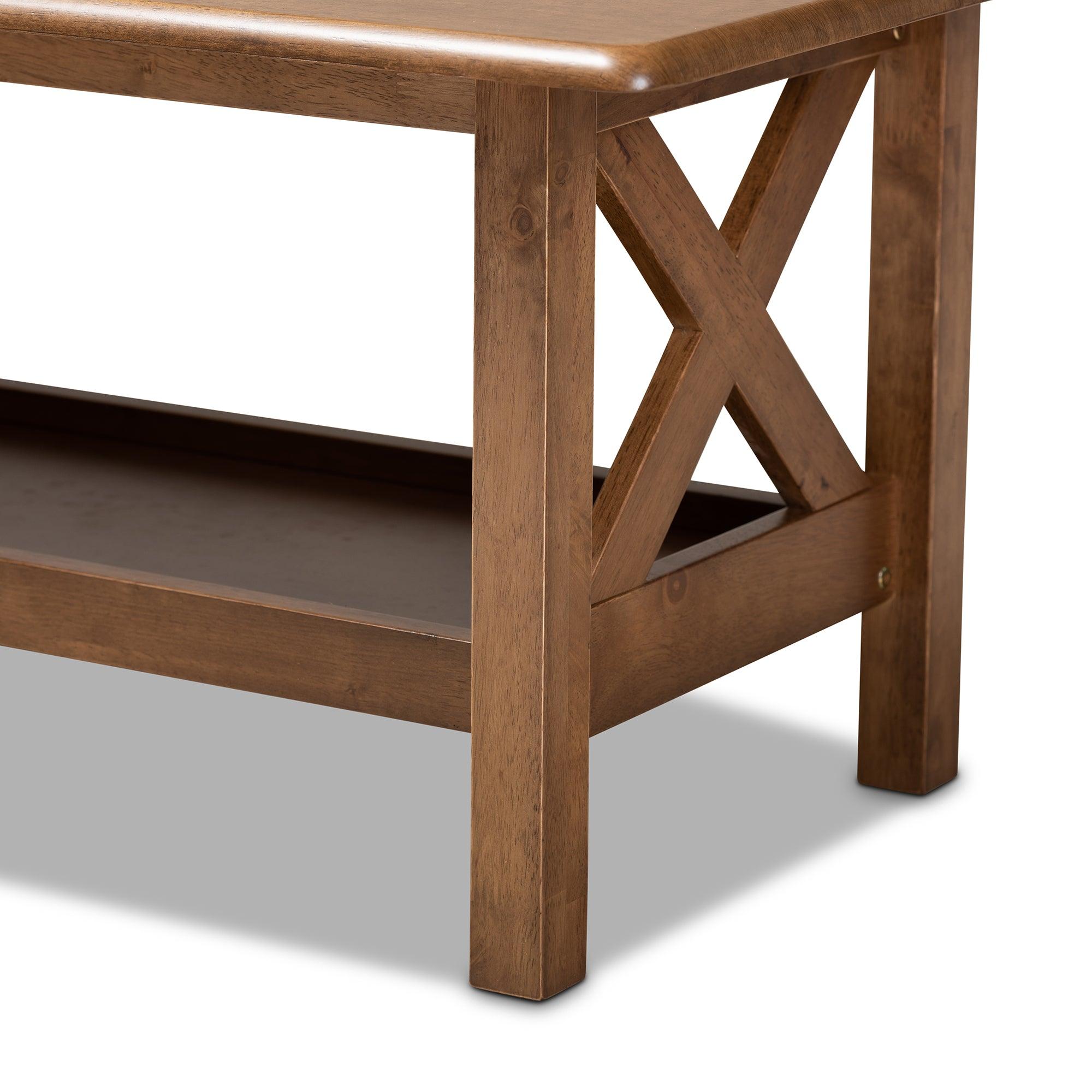 Reese Traditional Transitional Finished Rectangular Wood Coffee Table
