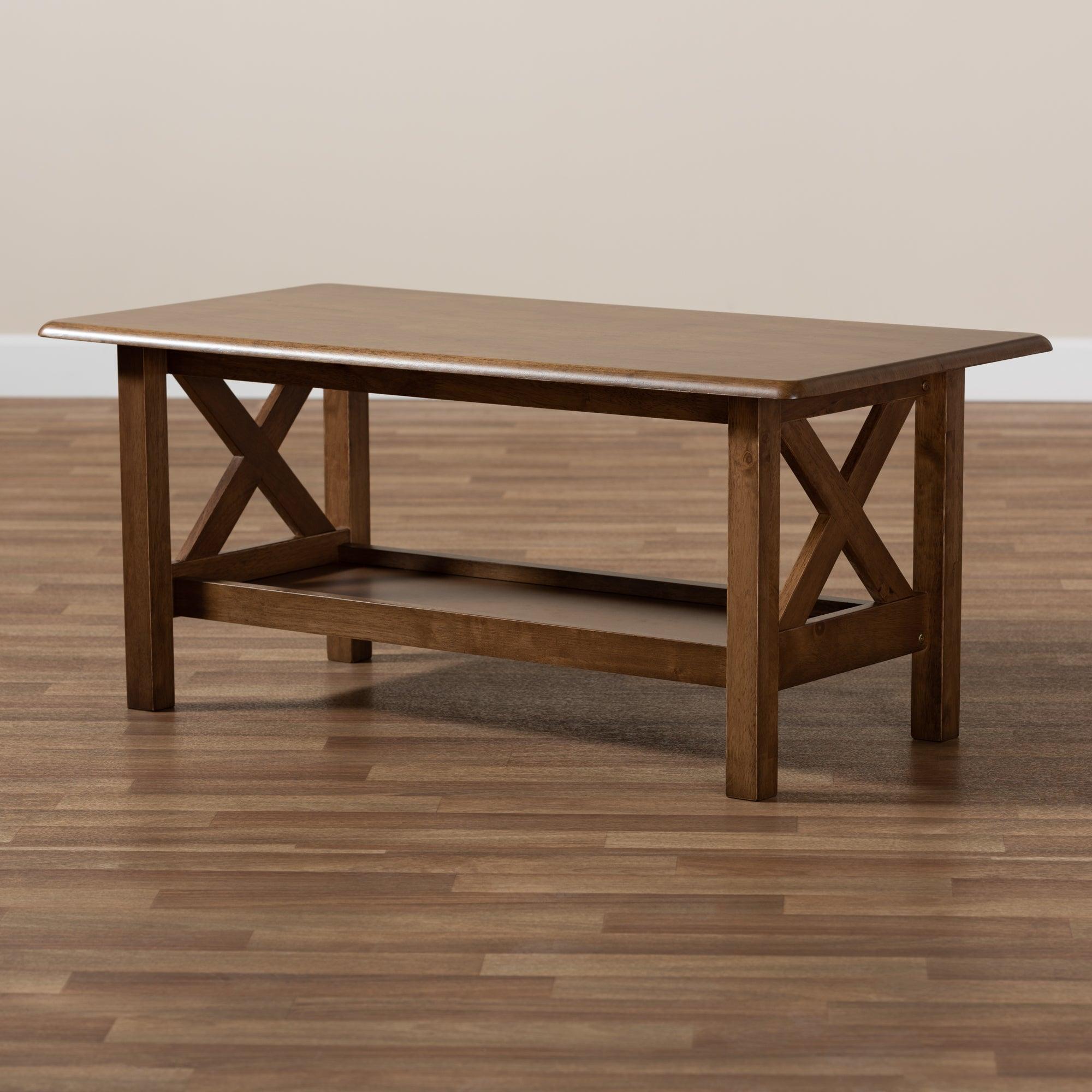 Reese Traditional Transitional Finished Rectangular Wood Coffee Table