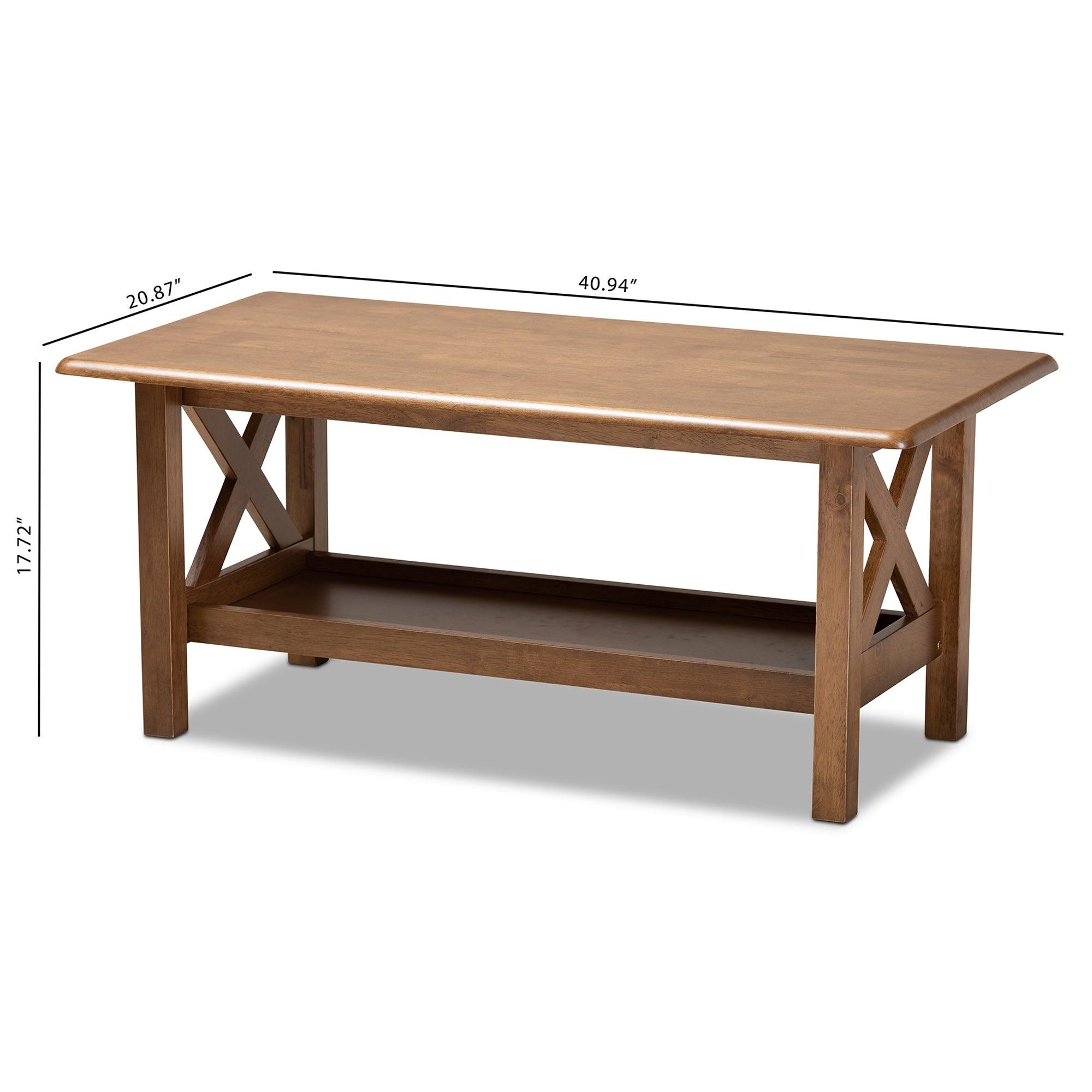Reese Traditional Transitional Finished Rectangular Wood Coffee Table