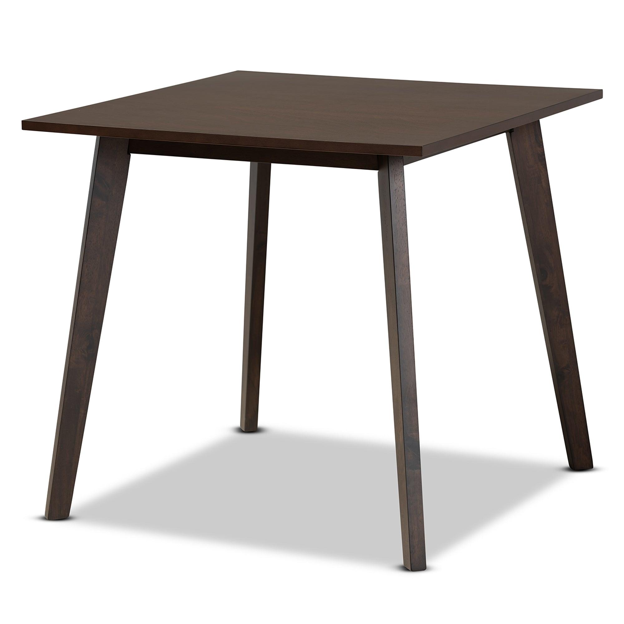 Britte Mid-Century Modern Dark Finished Square Wood Dining Table