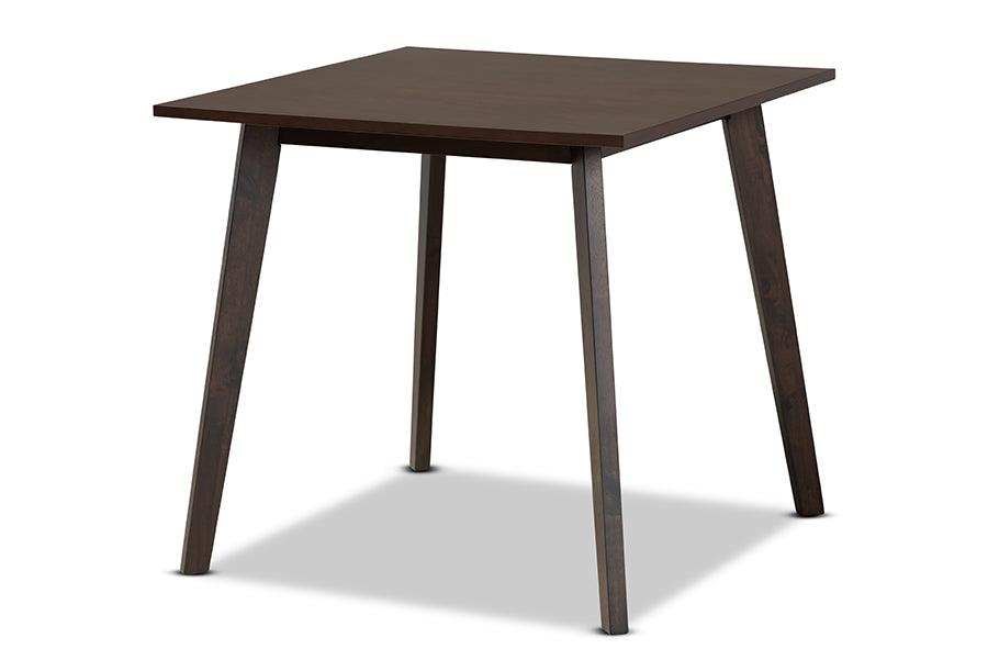Britte Mid-Century Modern Dark Finished Square Wood Dining Table