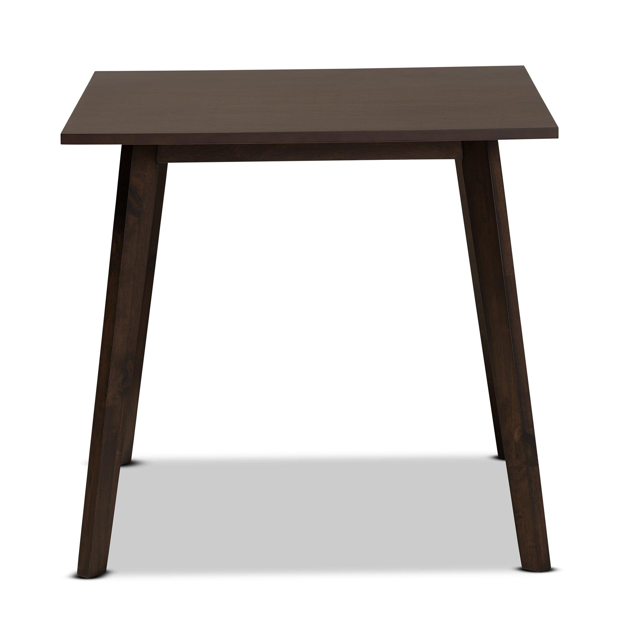 Britte Mid-Century Modern Dark Finished Square Wood Dining Table