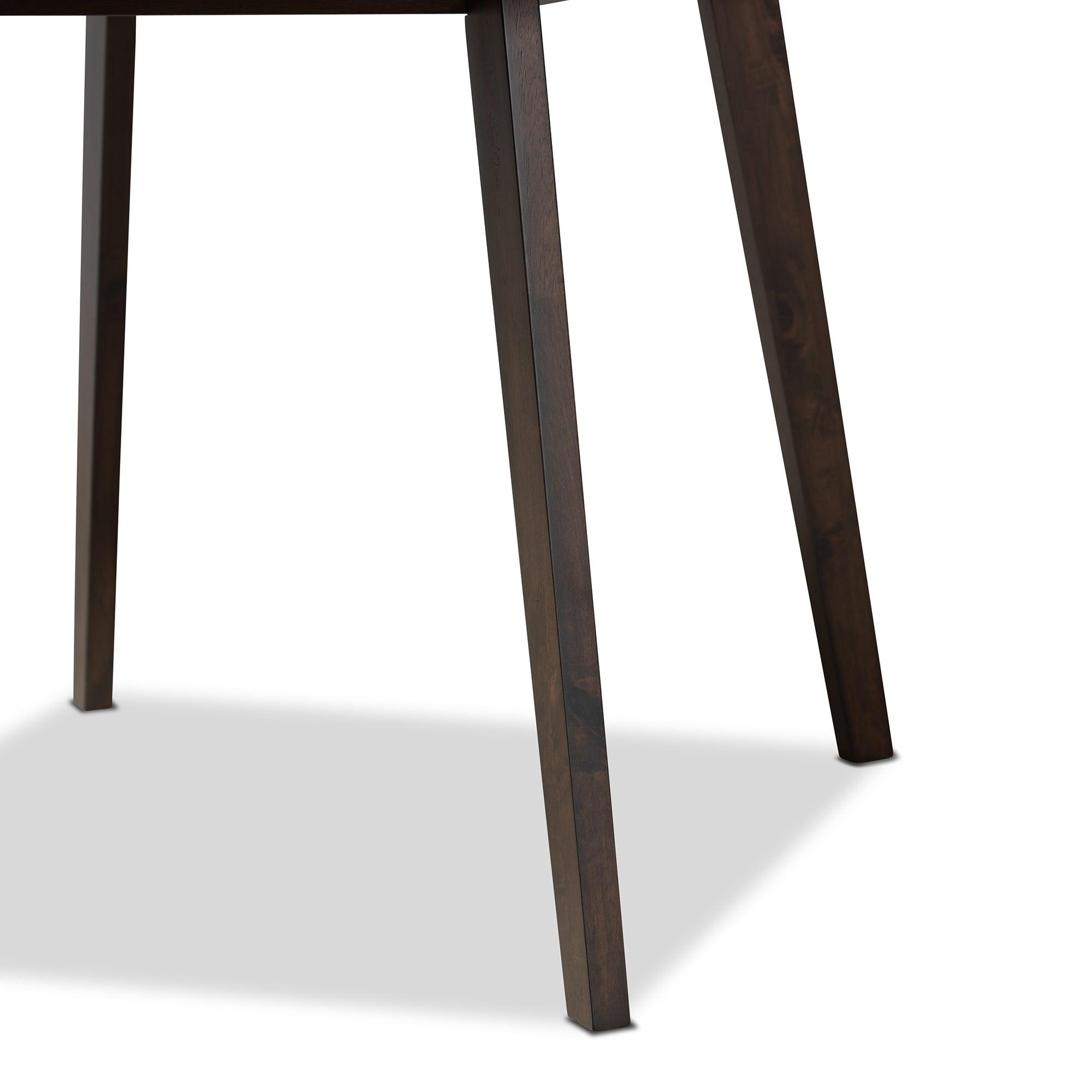 Britte Mid-Century Modern Dark Finished Square Wood Dining Table