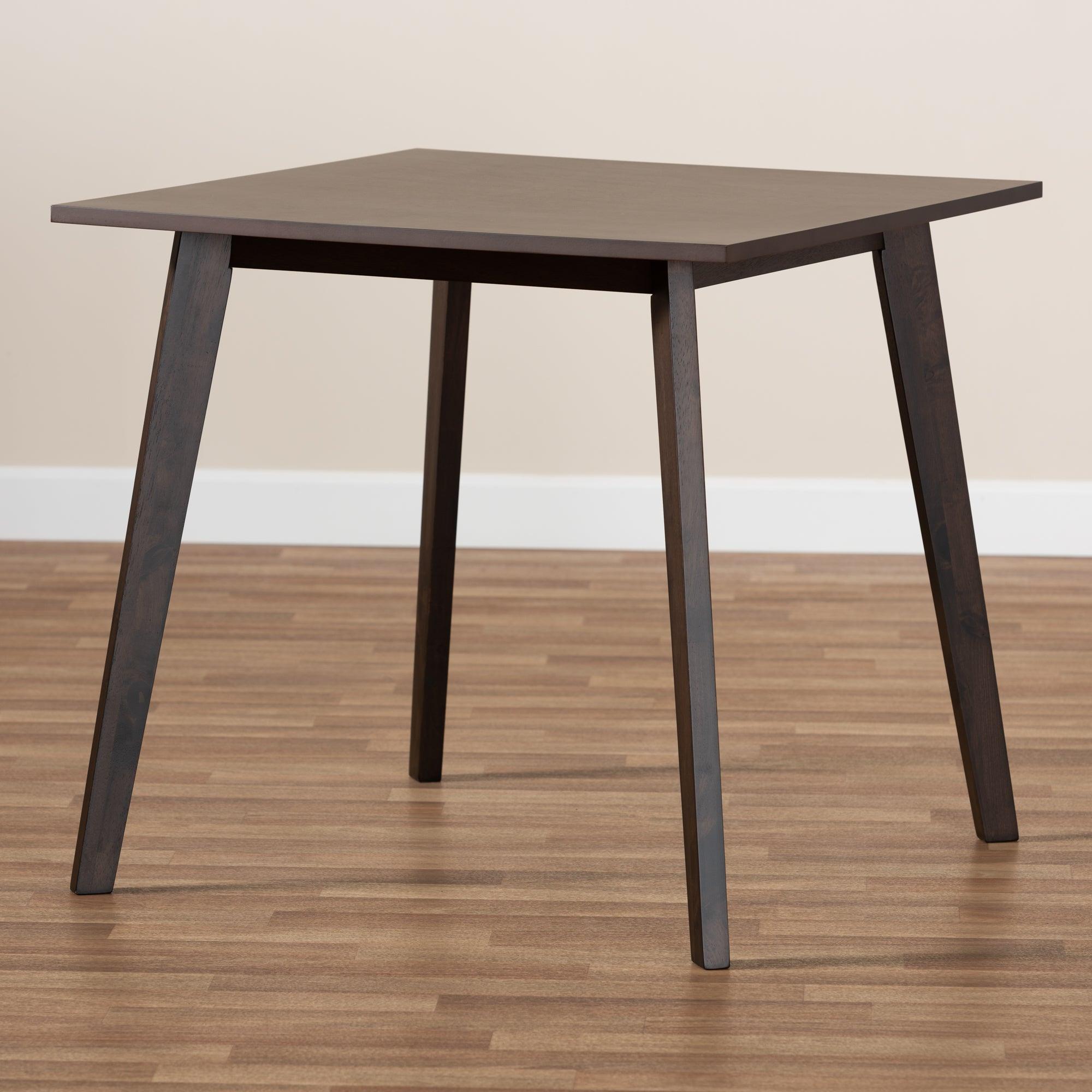 Britte Mid-Century Modern Dark Finished Square Wood Dining Table