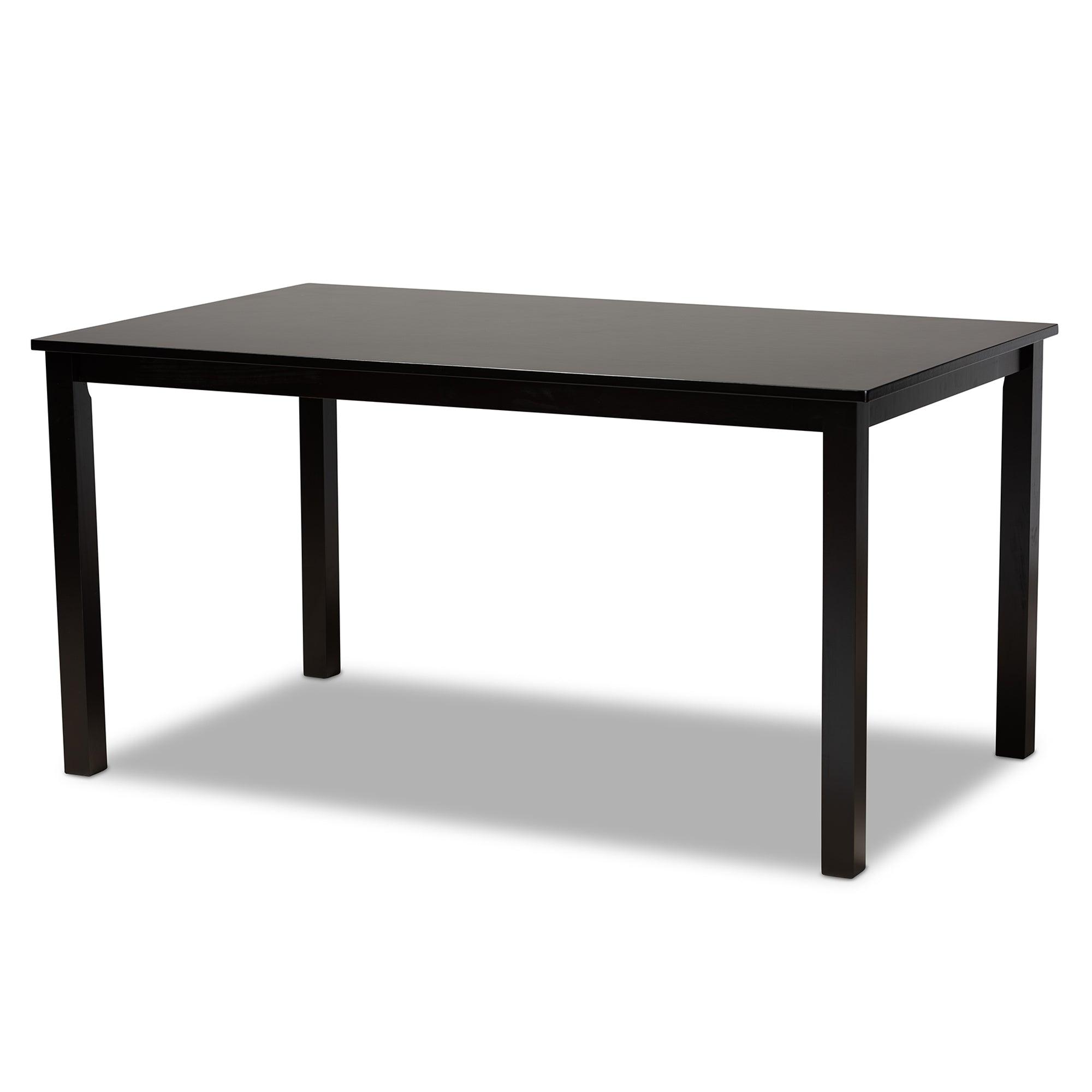 Lenoir Modern and Contemporary Sand Fabric Upholstered Espresso Finished Wood 7-Piece Dining Set