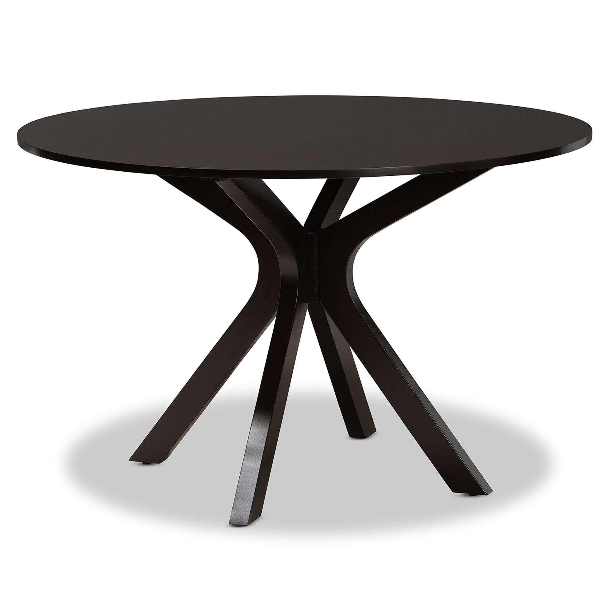 Sanne Modern and Contemporary Sand Fabric Upholstered and Finished Wood 7-Piece Dining Set