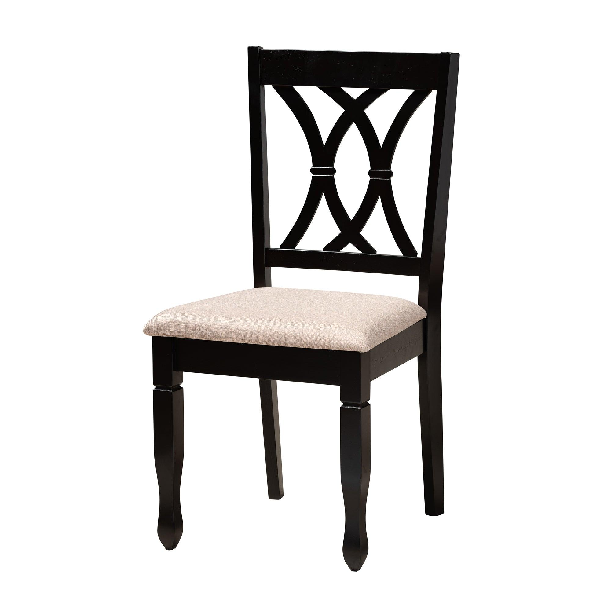 Maya Modern Fabric and Espresso Finished Wood 7-Piece Dining Set