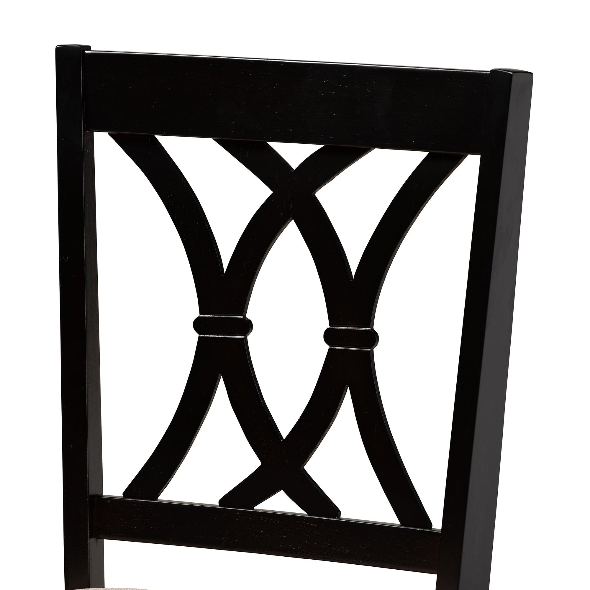 Maya Modern Fabric and Espresso Finished Wood 7-Piece Dining Set
