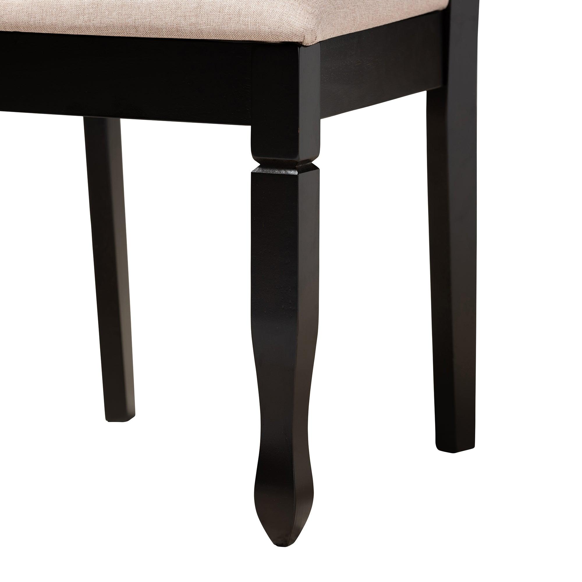 Maya Modern Fabric and Espresso Finished Wood 7-Piece Dining Set