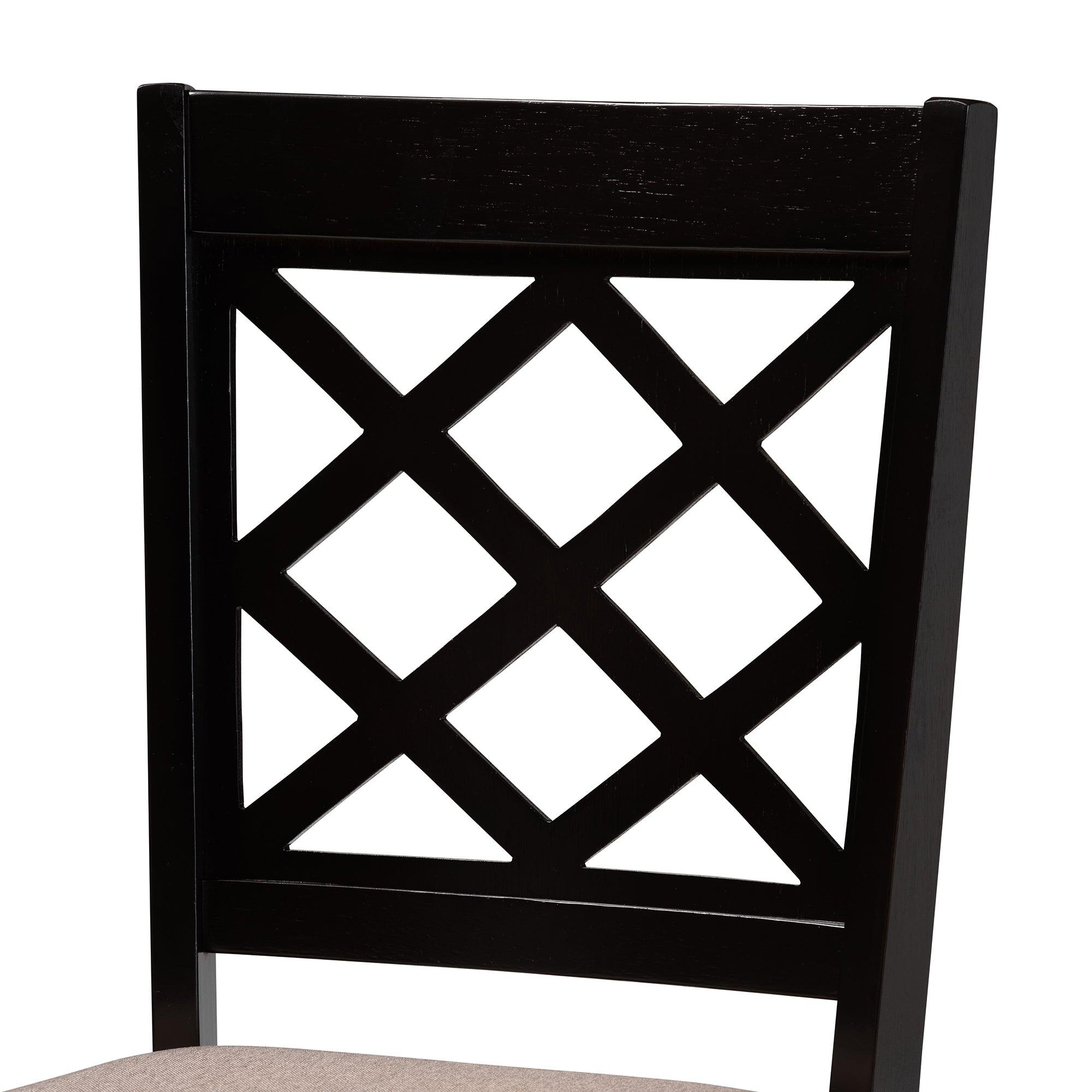 Verner Modern and Contemporary Sand Fabric Upholstered Finished 7-Piece Wood Dining Set