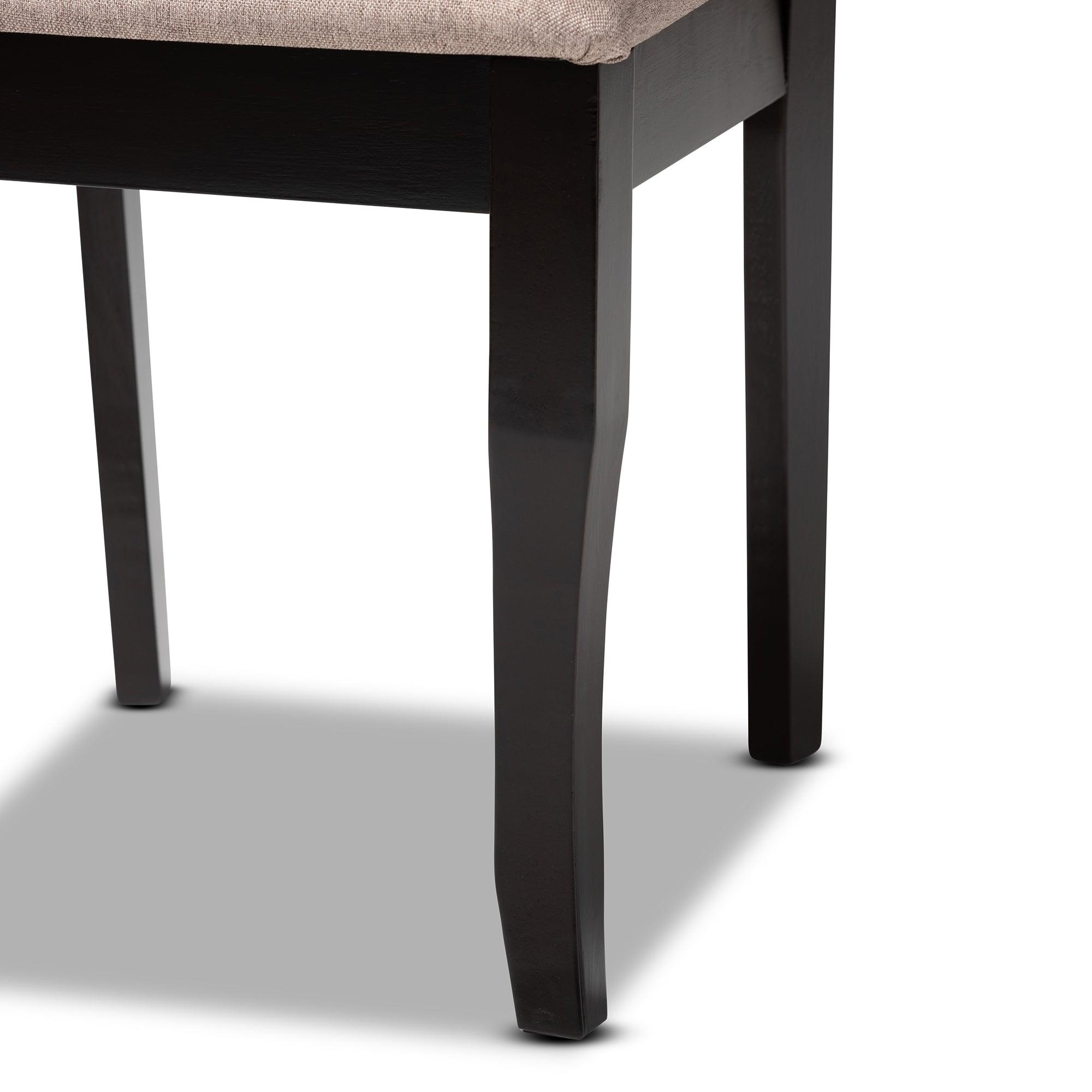 Verner Modern and Contemporary Sand Fabric Upholstered Finished 7-Piece Wood Dining Set