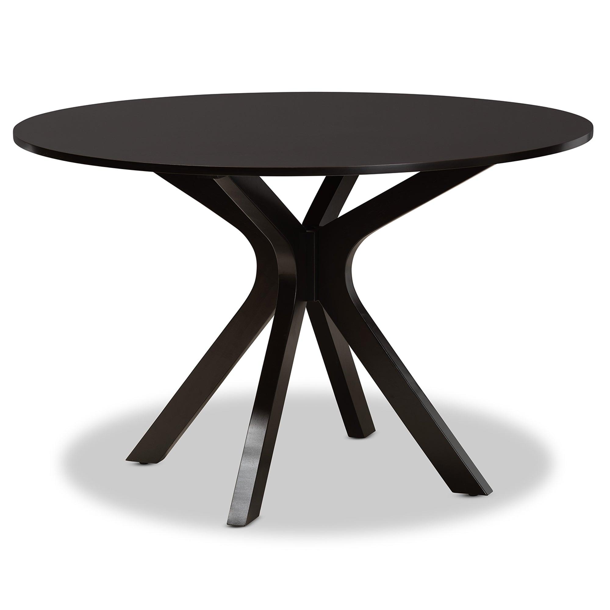 Jana Modern and Contemporary Sand Fabric Upholstered and Finished Wood 7-Piece Dining Set