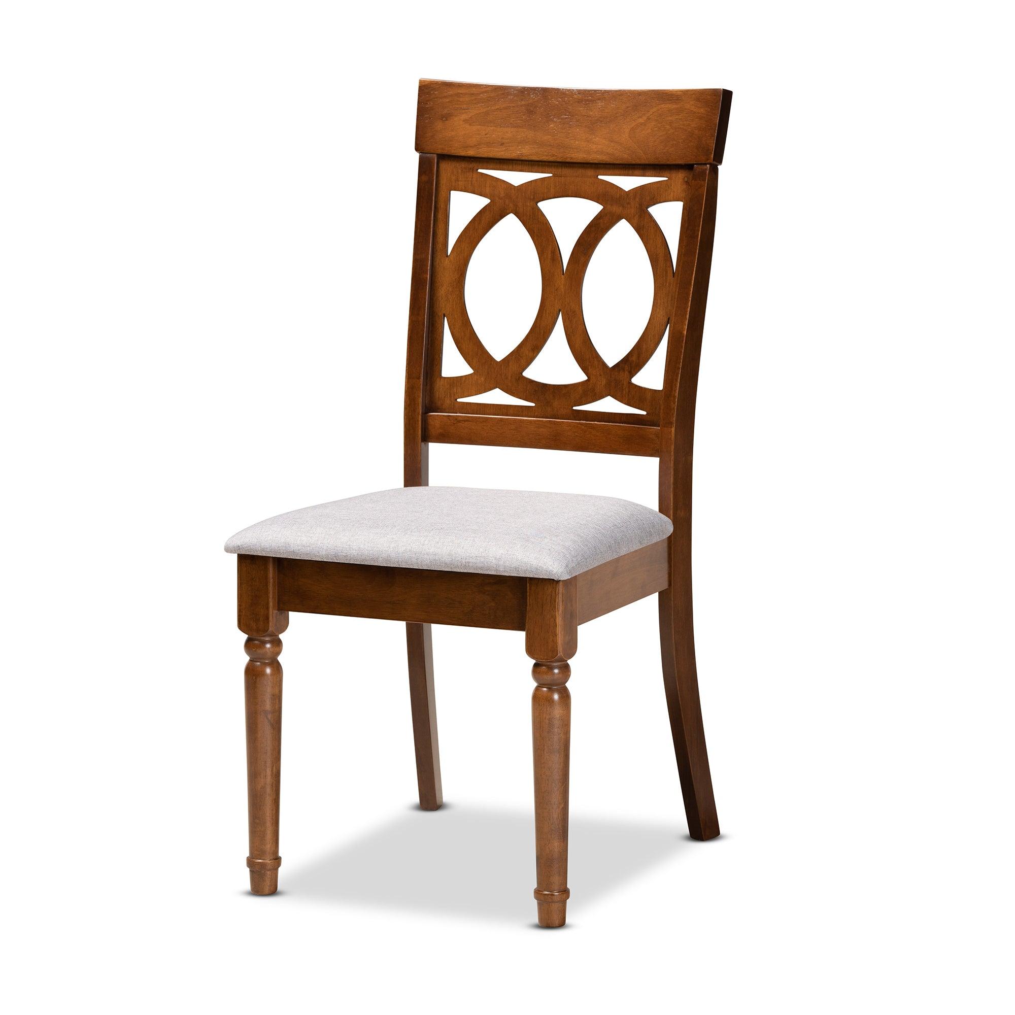 Jessie Modern and Contemporary Fabric Upholstered and Finished Wood 7-Piece Dining Set