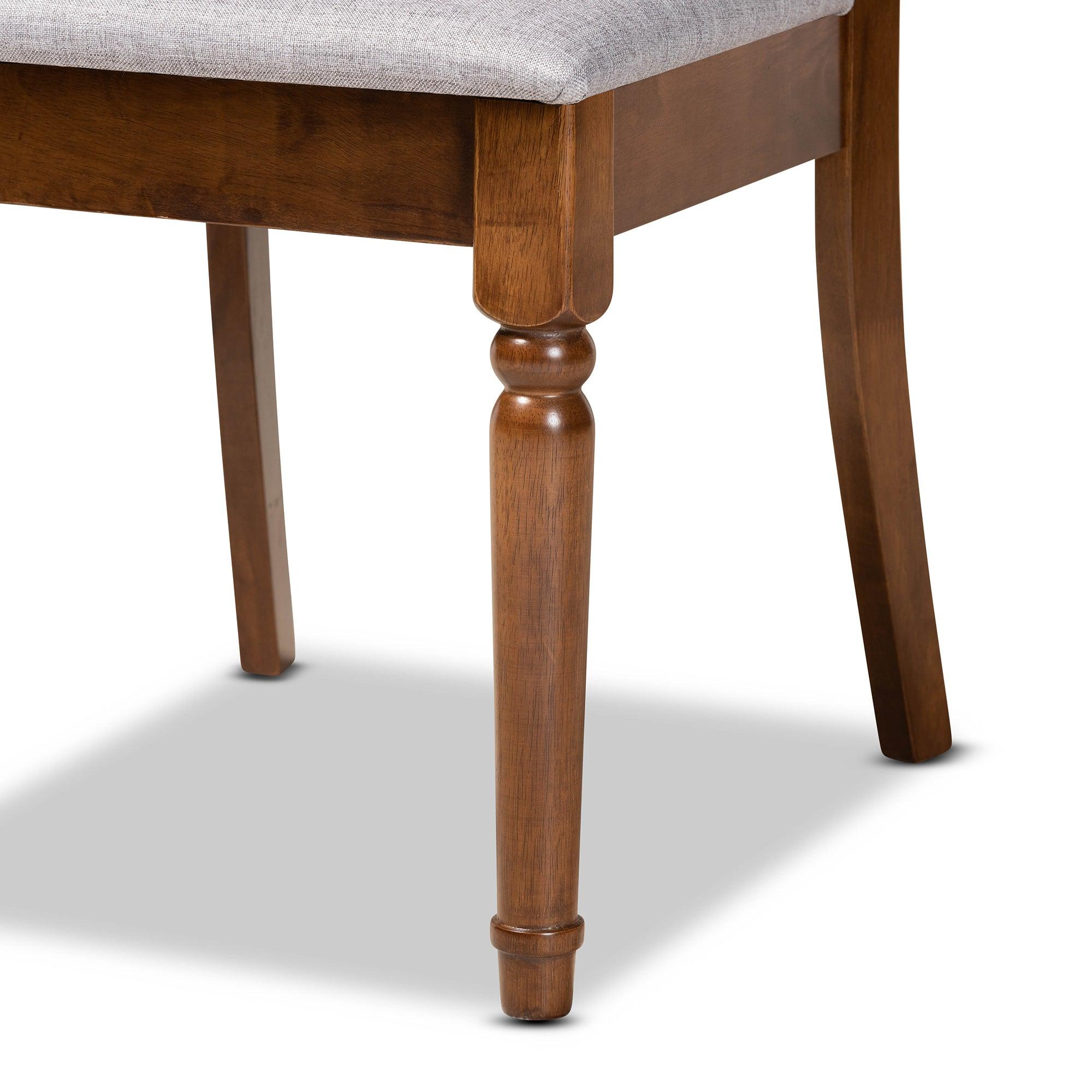 Jessie Modern and Contemporary Fabric Upholstered and Finished Wood 7-Piece Dining Set