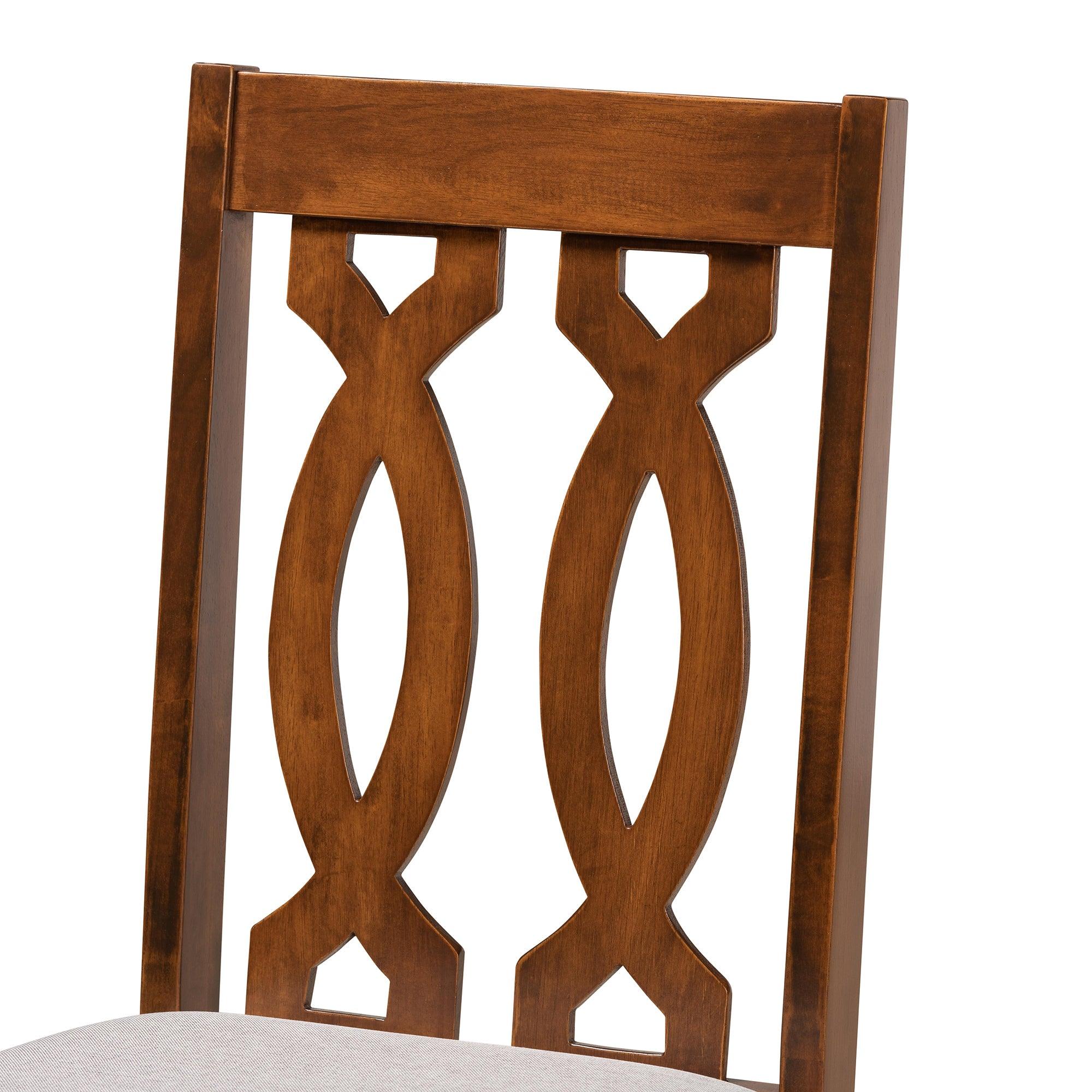 Cherese Modern and Contemporary Fabric Upholstered and Finished Wood 2-Piece Dining Chair Set