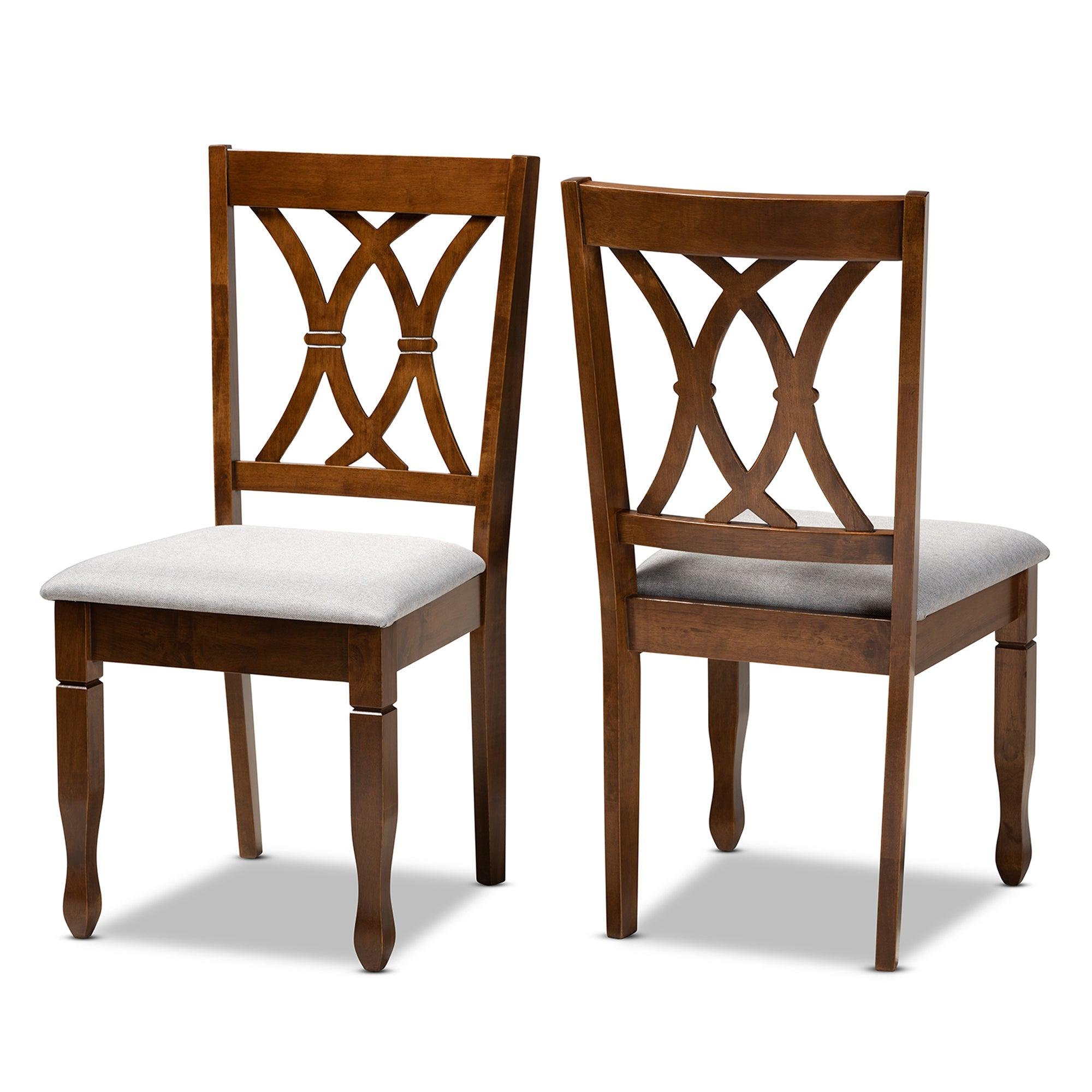 Augustine Modern and Contemporary Fabric Upholstered and Finished Wood 2-Piece Dining Chair Set Set