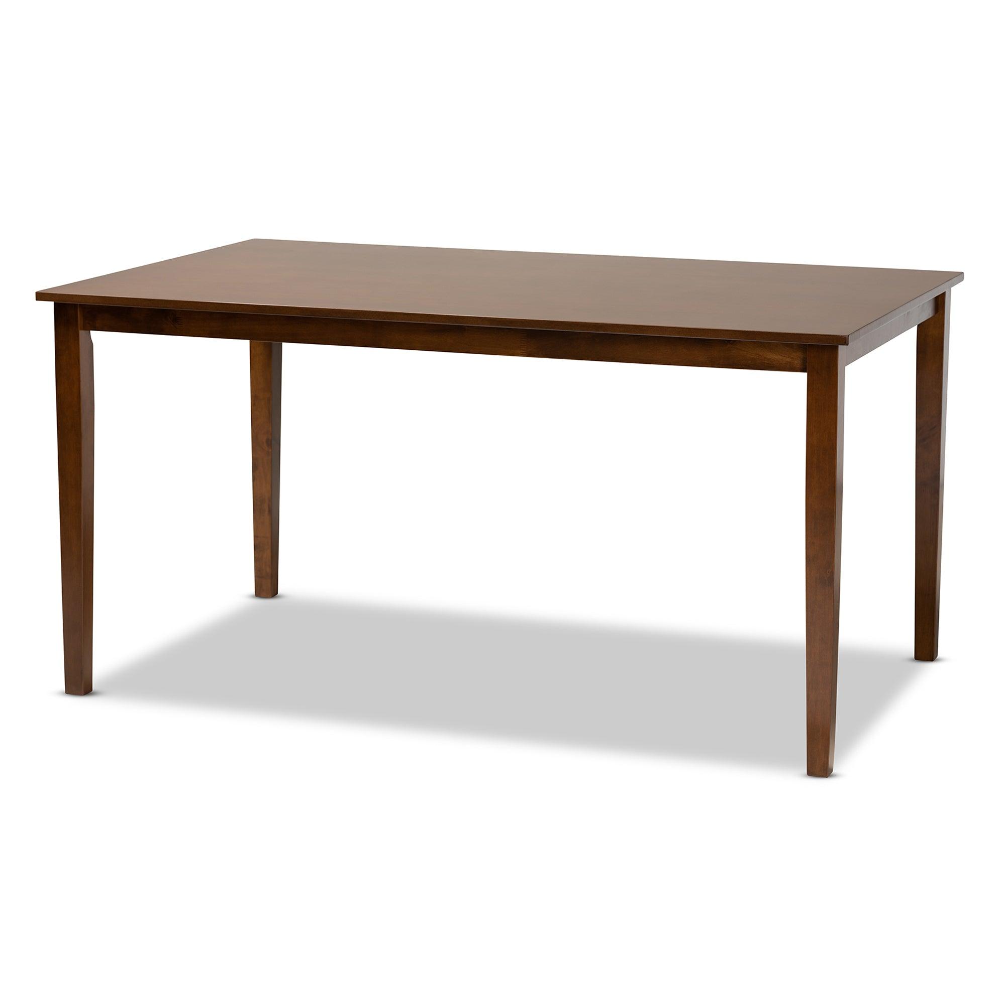 Augustine Modern and Contemporary Fabric Upholstered and Finished Wood 7-Piece Dining Set