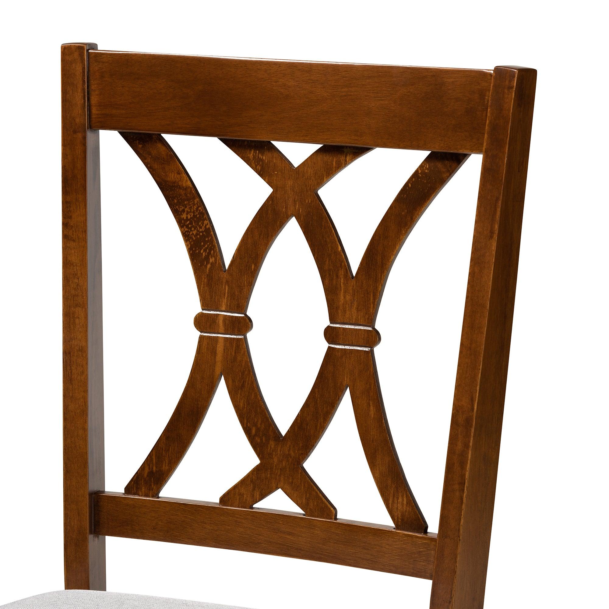 Augustine Modern and Contemporary Fabric Upholstered and Finished Wood 7-Piece Dining Set