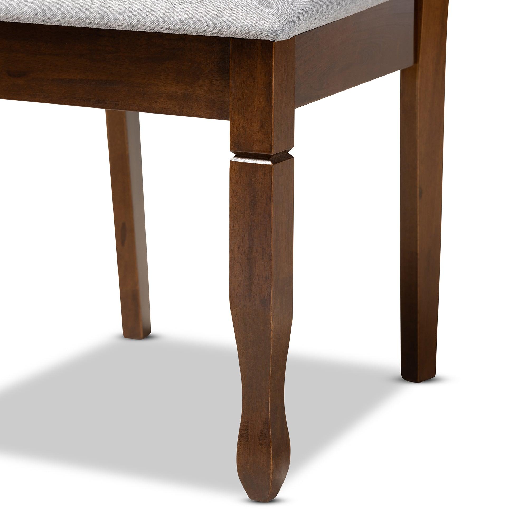 Augustine Modern and Contemporary Fabric Upholstered and Finished Wood 7-Piece Dining Set