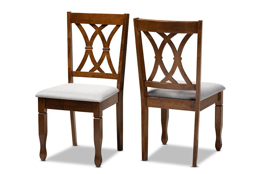Augustine Modern and Contemporary Fabric Upholstered and Finished Wood 2-Piece Dining Chair Set Set