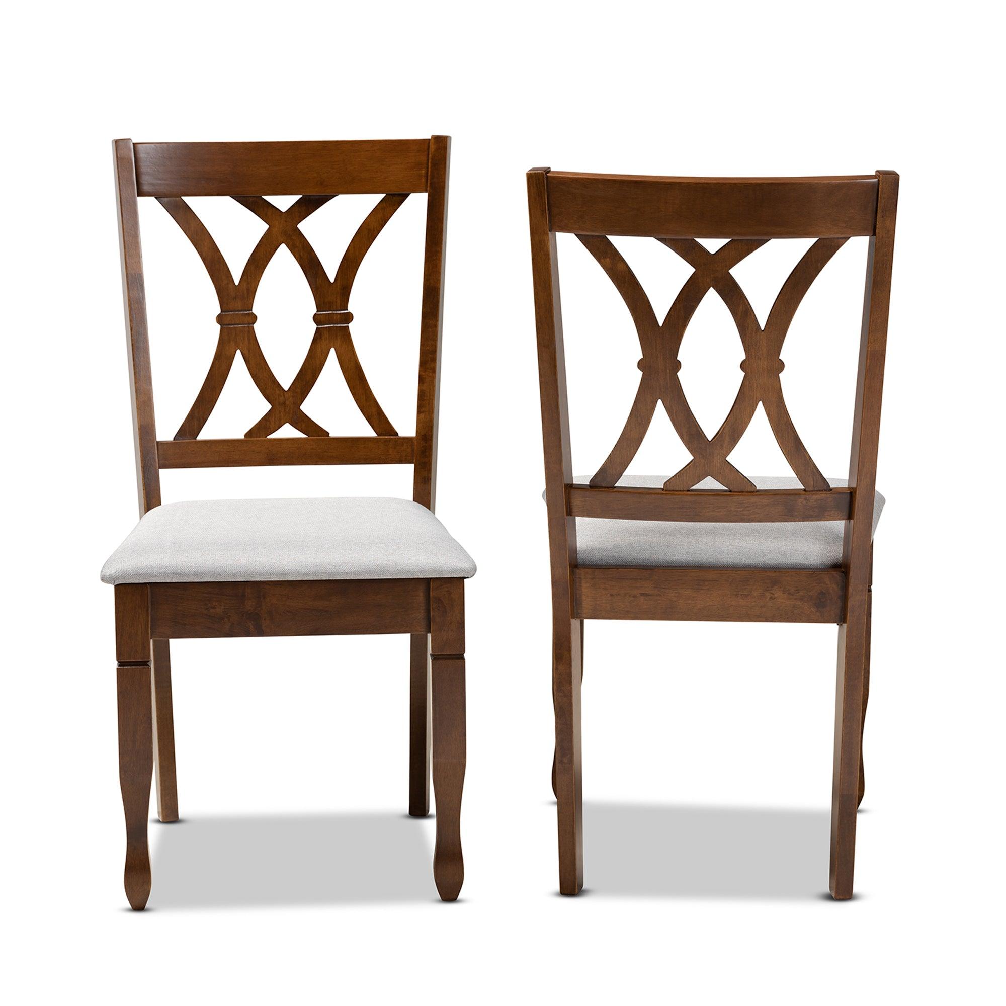 Augustine Modern and Contemporary Fabric Upholstered and Finished Wood 2-Piece Dining Chair Set Set