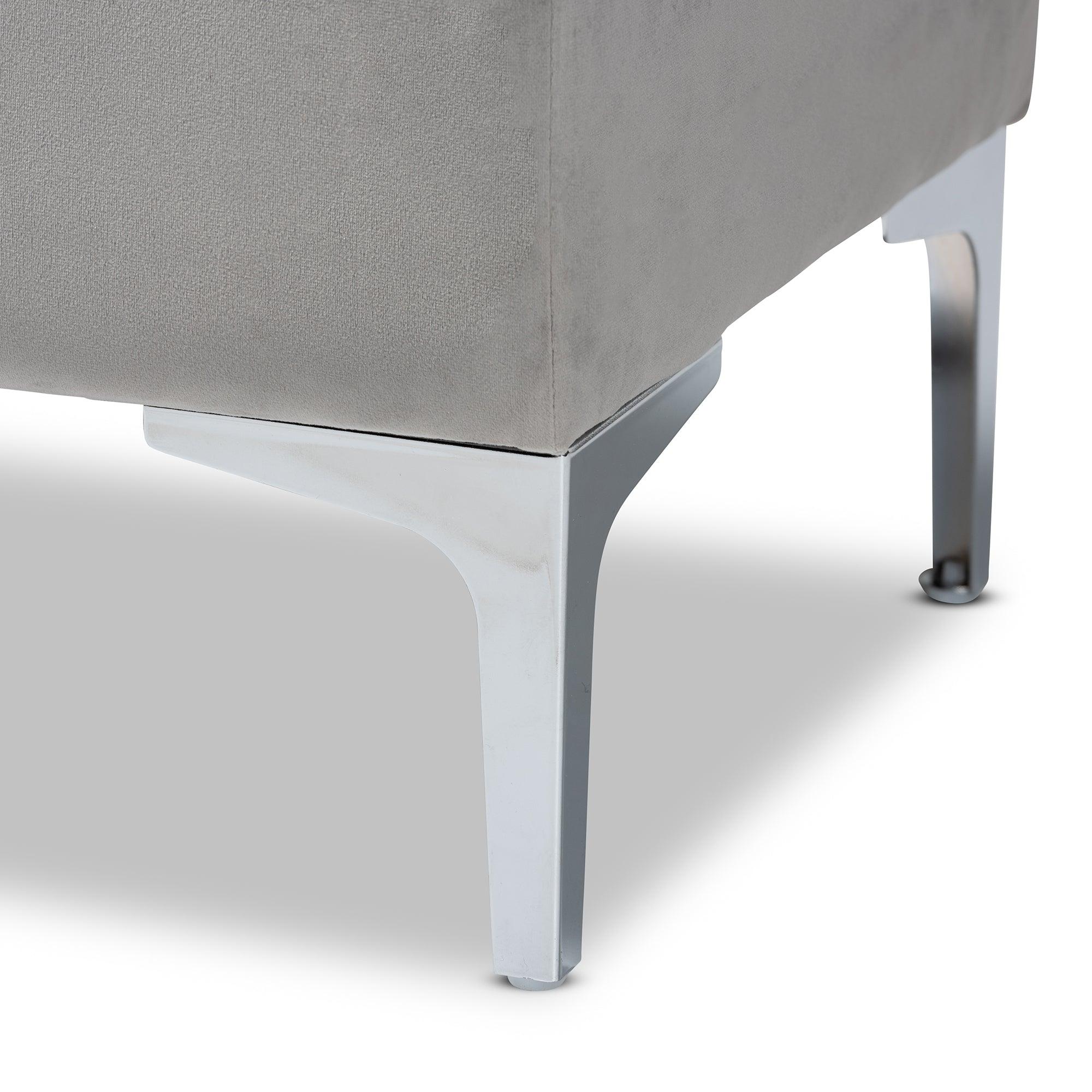 Mabel Modern and Contemporary Transitional Velvet Fabric Upholstered Finished Storage Ottoman