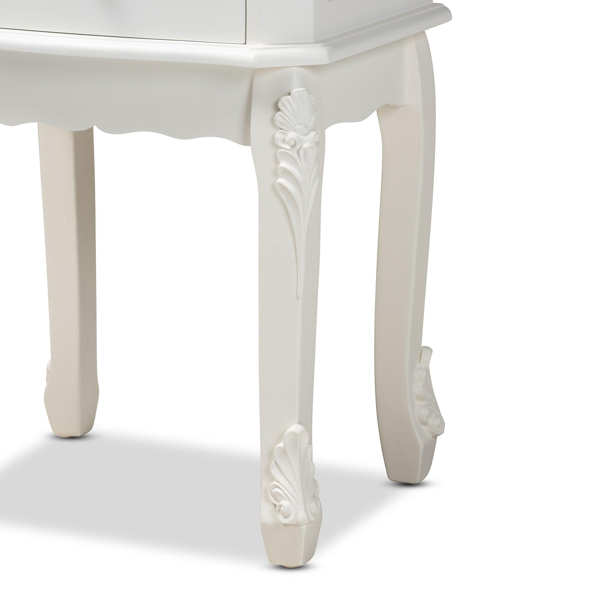 Sophia Classic and Traditional French Finished Wood 2-Drawer End Table