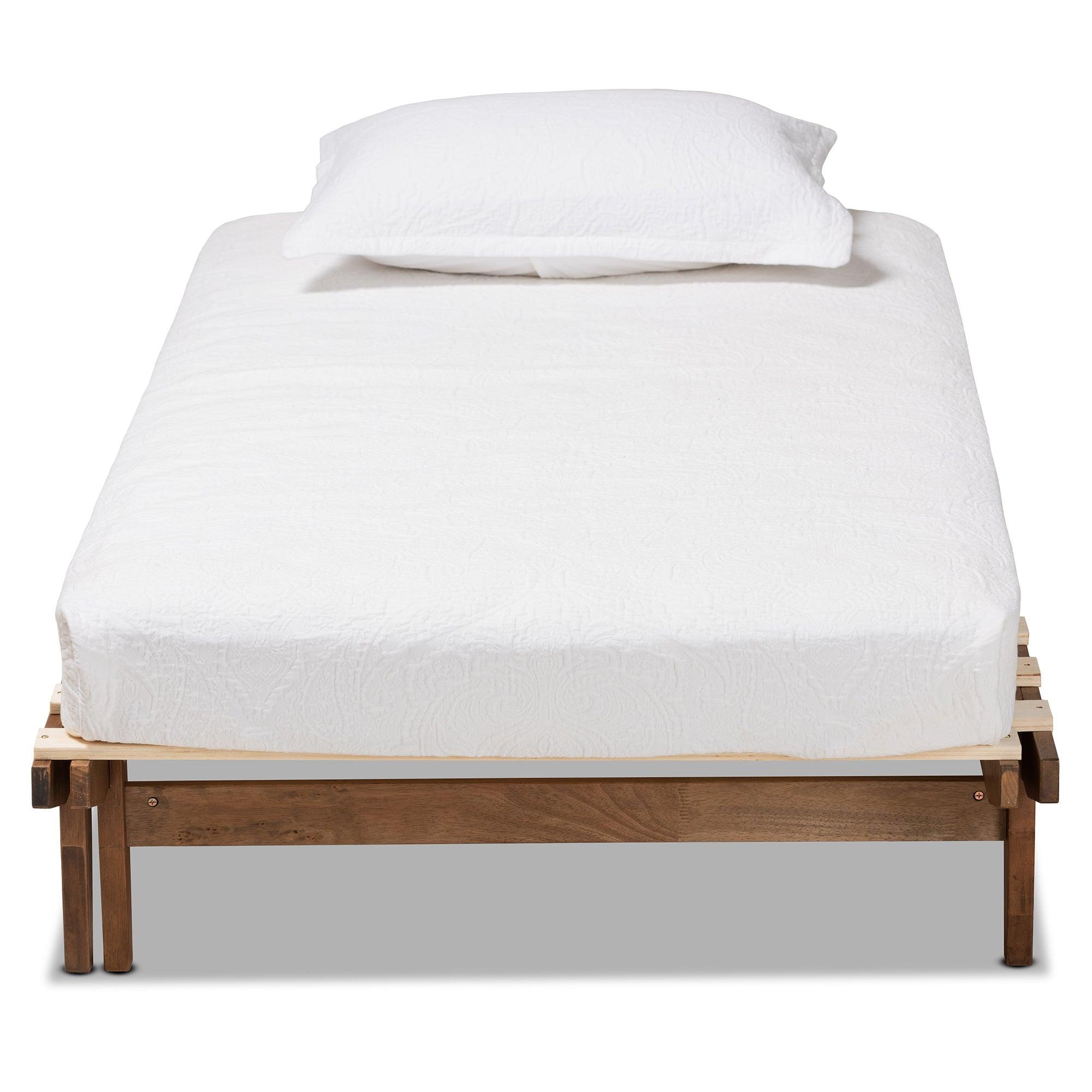 Hiro Modern and Contemporary Finished Wood Expandable to Bed Frame