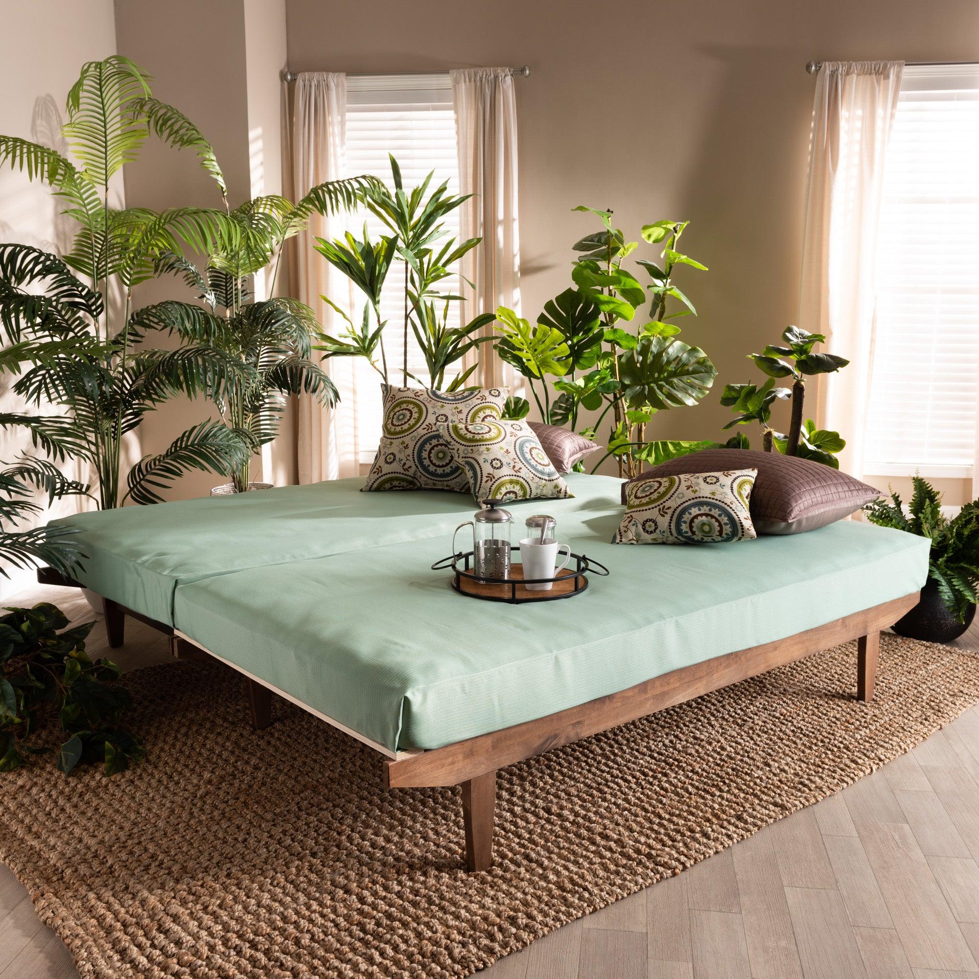 Hiro Modern and Contemporary Finished Wood Expandable to Bed Frame