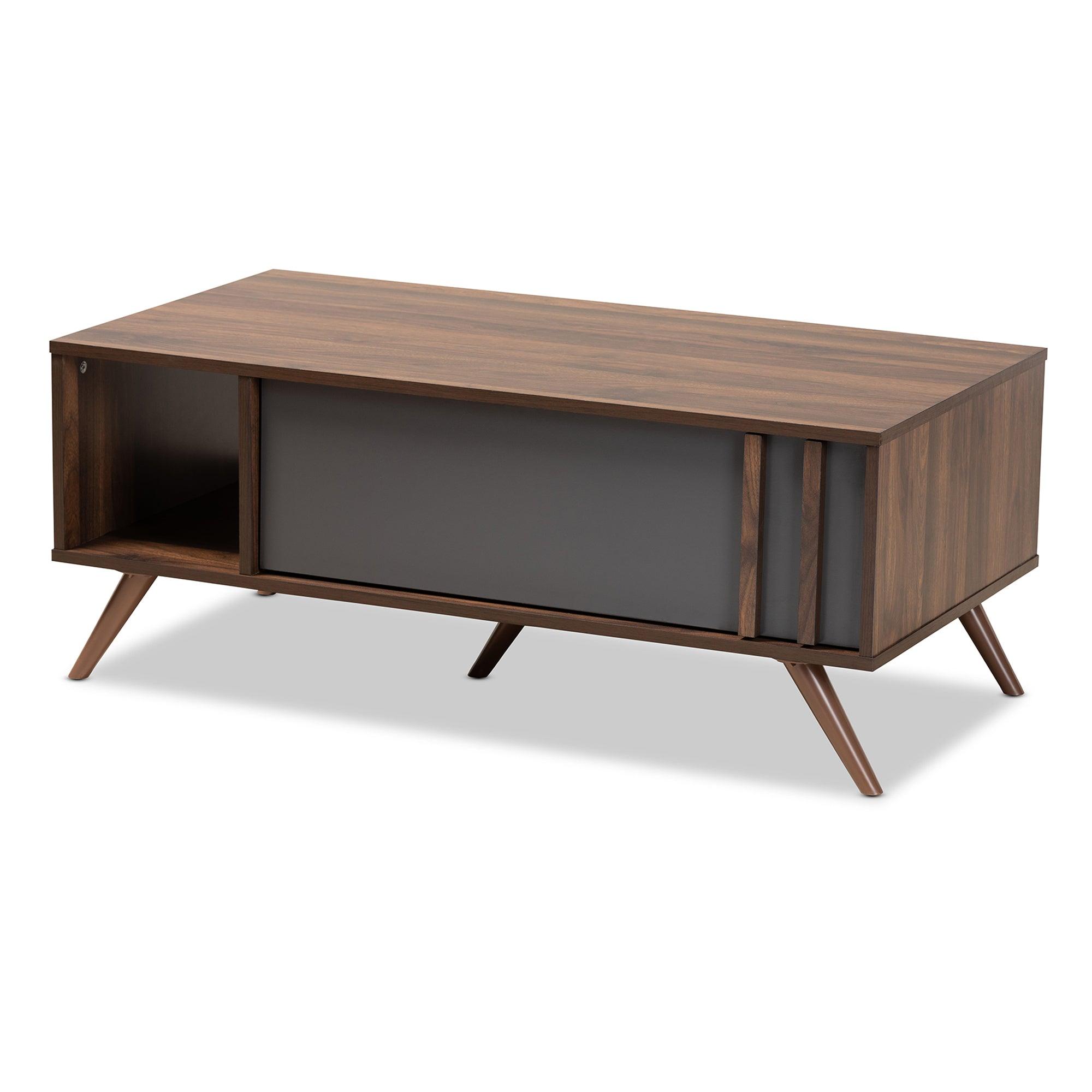 Naoki Modern and Contemporary Two-Tone and Finished Wood 1-Drawer Coffee Table
