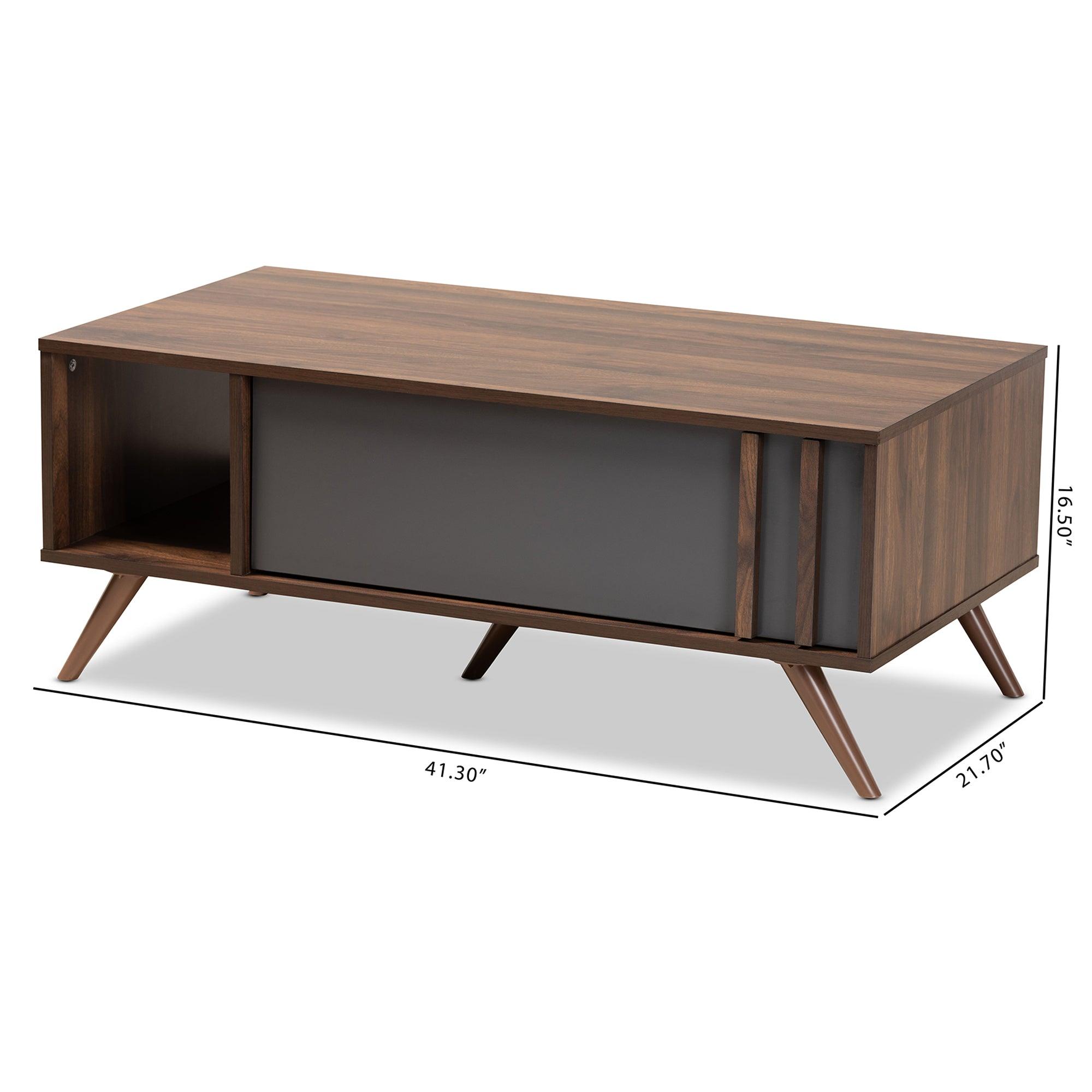 Naoki Modern and Contemporary Two-Tone and Finished Wood 1-Drawer Coffee Table
