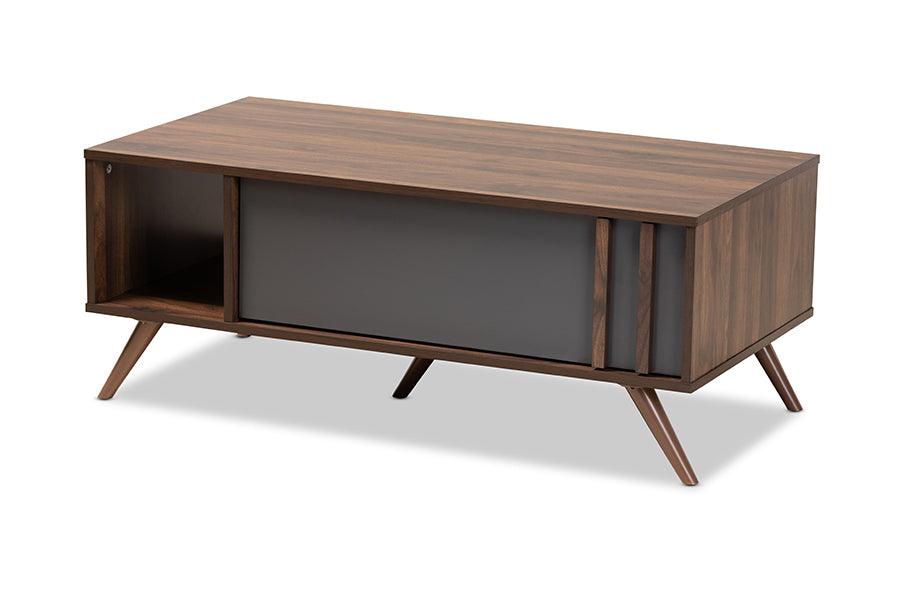 Naoki Modern and Contemporary Two-Tone and Finished Wood 1-Drawer Coffee Table
