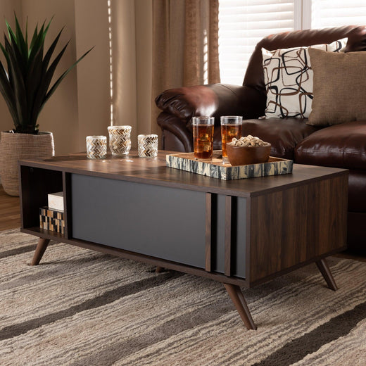 Naoki Modern and Contemporary Two-Tone and Finished Wood 1-Drawer Coffee Table