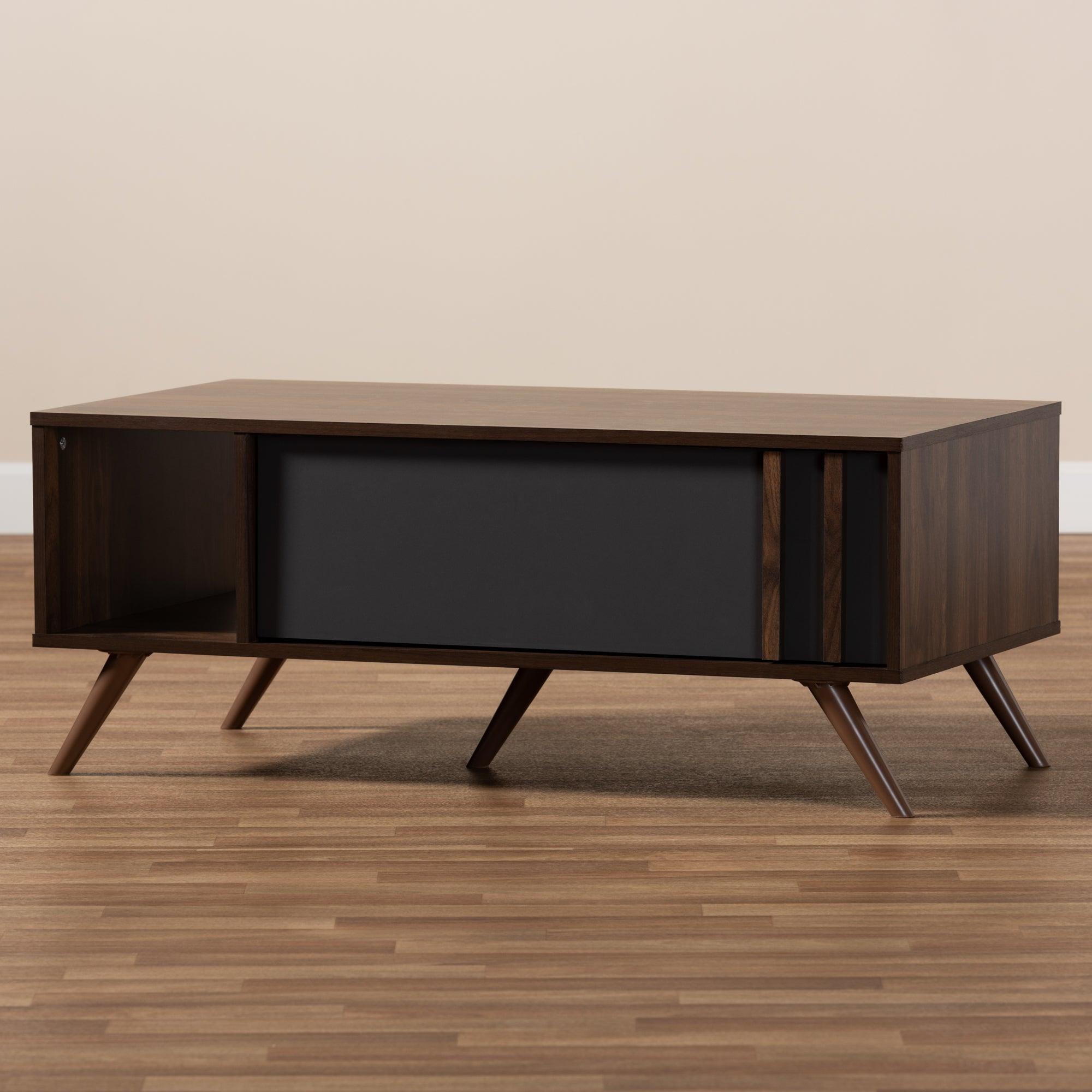 Naoki Modern and Contemporary Two-Tone and Finished Wood 1-Drawer Coffee Table