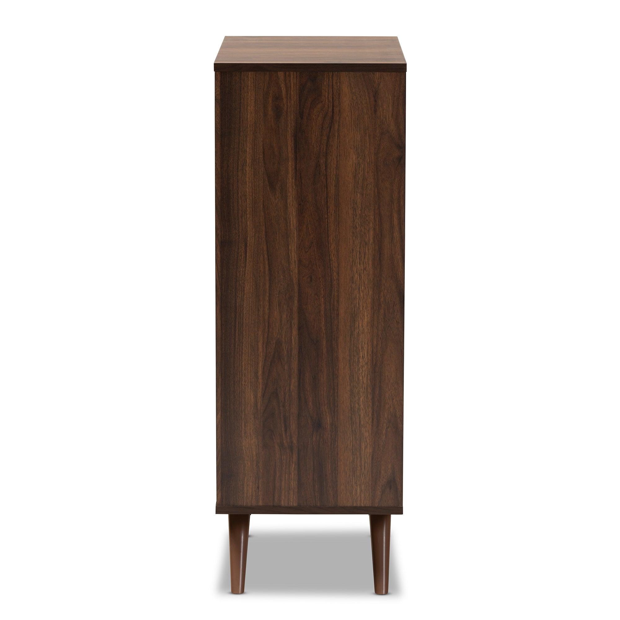 Naoki Modern and Contemporary Two-Tone and Finished Wood 2-Door Shoe Cabinet