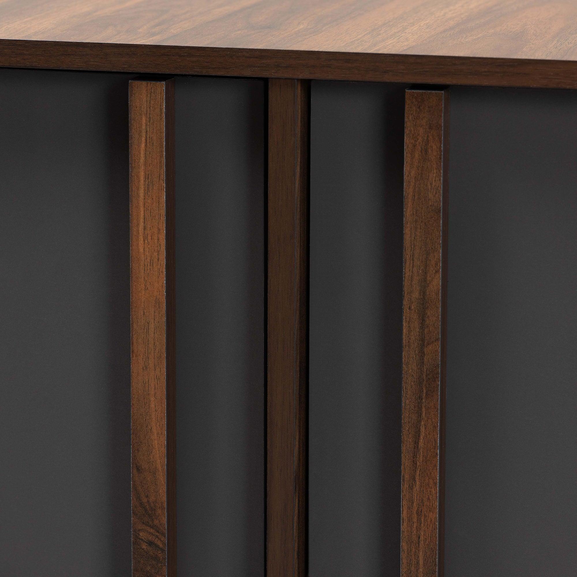 Naoki Modern and Contemporary Two-Tone and Finished Wood 2-Door Shoe Cabinet