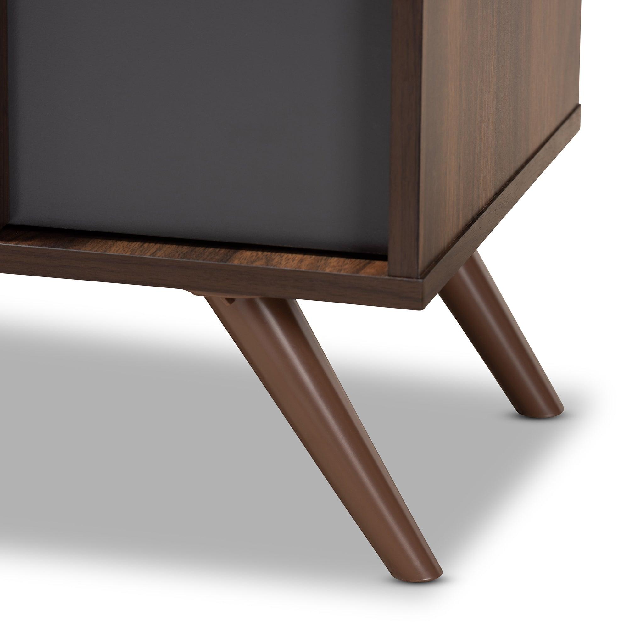 Naoki Modern and Contemporary Two-Tone and Finished Wood 2-Door Shoe Cabinet