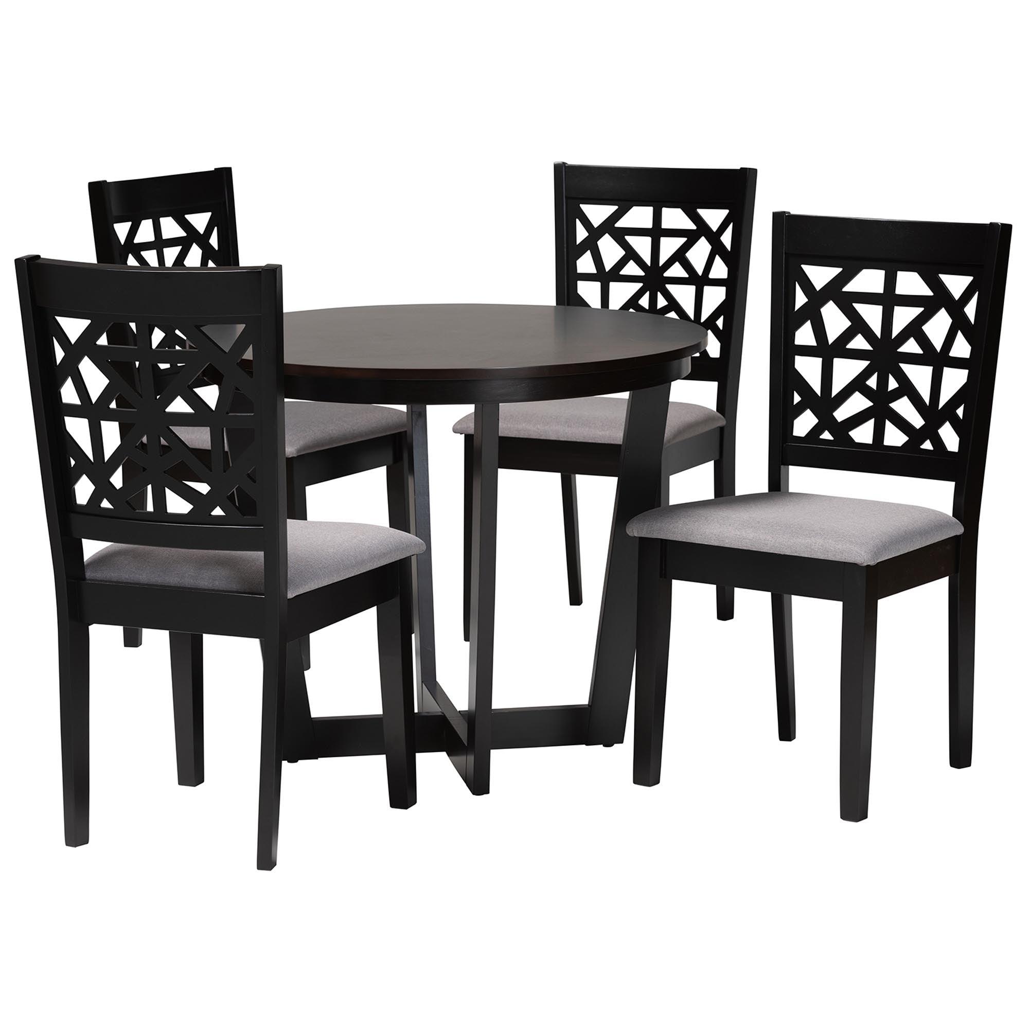 Jamie Moden Fabric and Finished Wood 5-Piece Dining Set