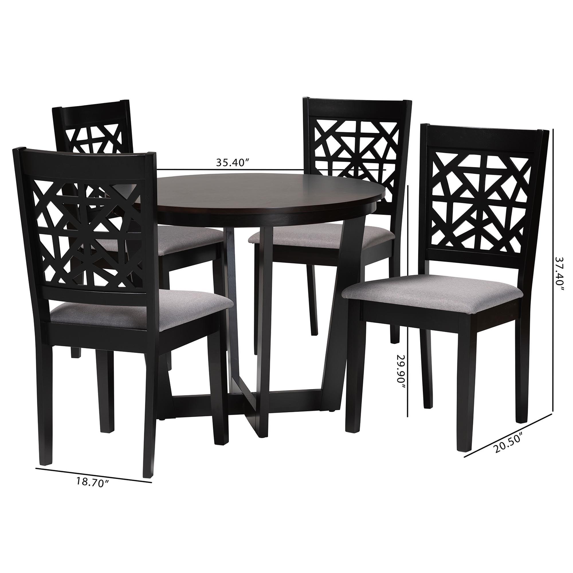 Jamie Moden Fabric and Finished Wood 5-Piece Dining Set