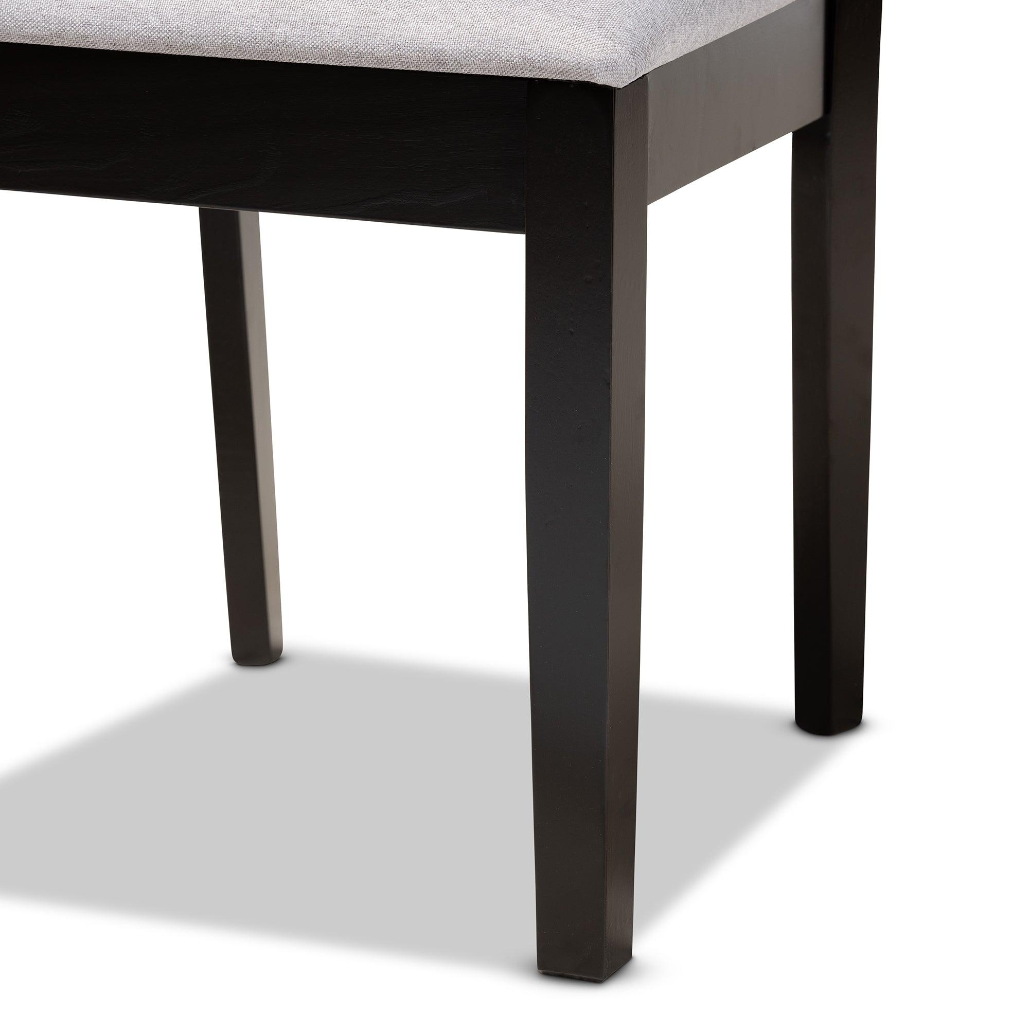 Jackson Modern and Contemporary Fabric Upholstered and Espresso Finished Wood 4-Piece Dining Chair Set