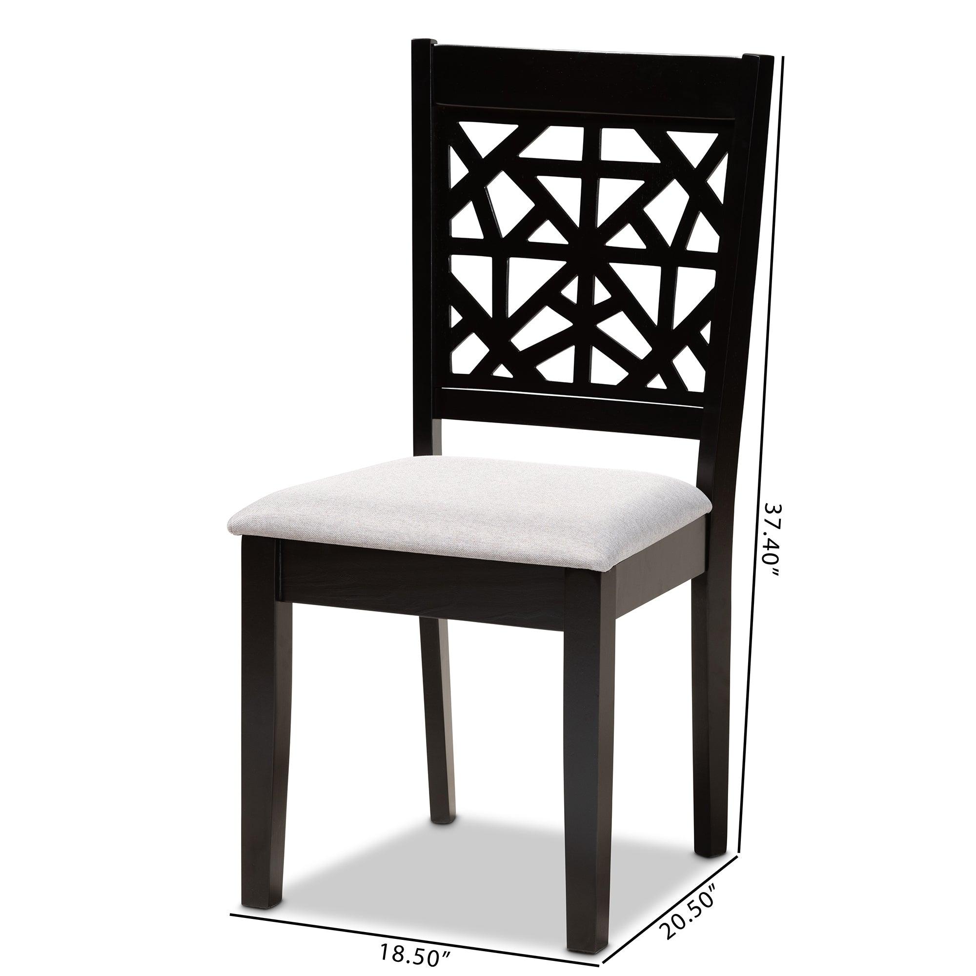 Jackson Modern and Contemporary Fabric Upholstered and Espresso Finished Wood 4-Piece Dining Chair Set