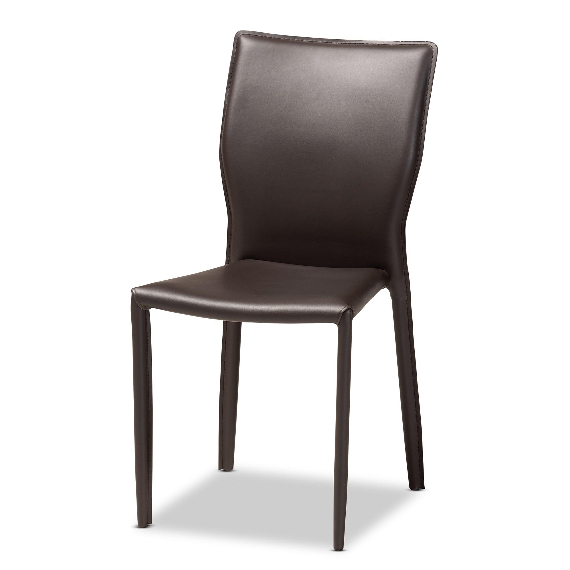 Heidi Modern and Contemporary Faux Leather Upholstered 4-Piece Dining Chair Set