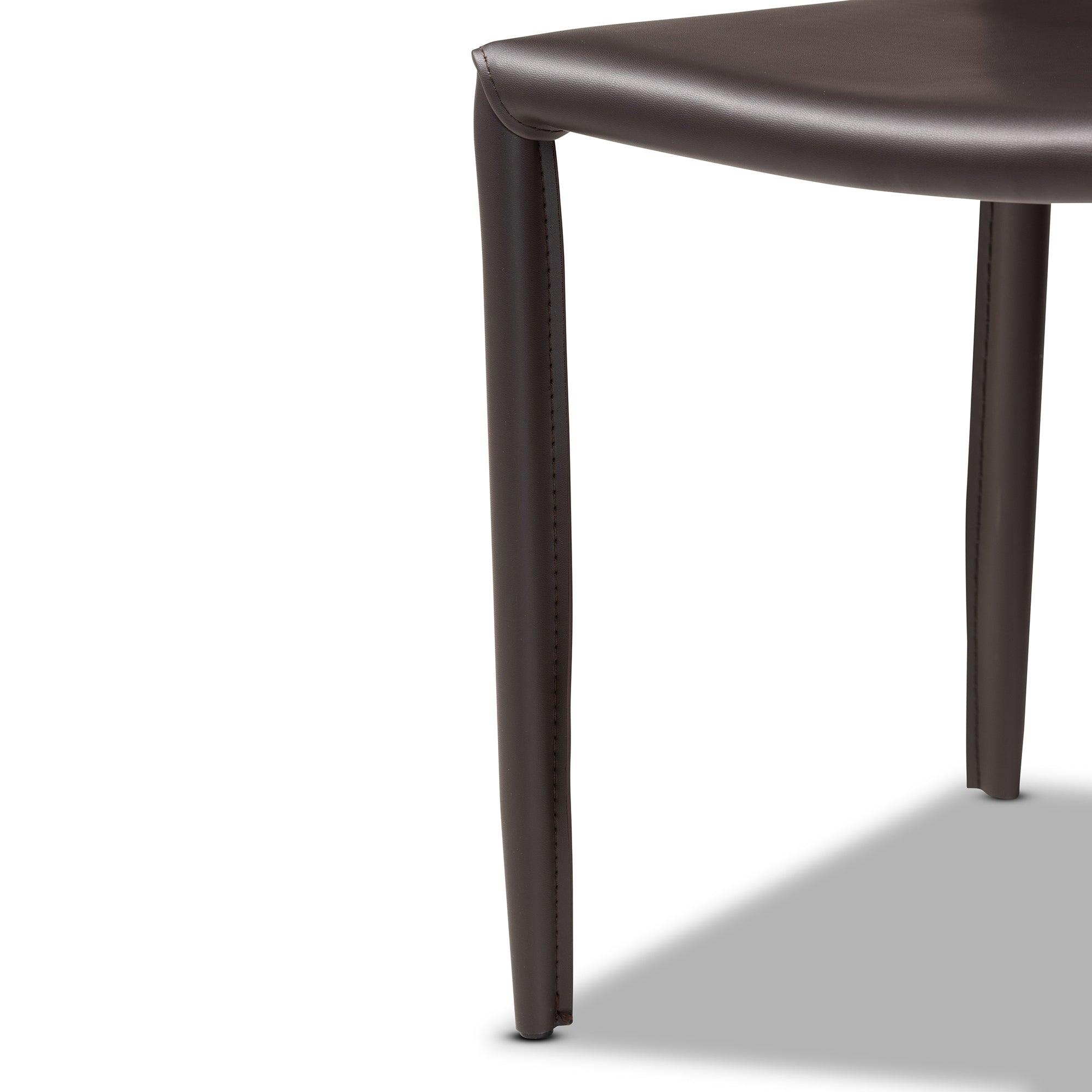 Heidi Modern and Contemporary Faux Leather Upholstered 4-Piece Dining Chair Set