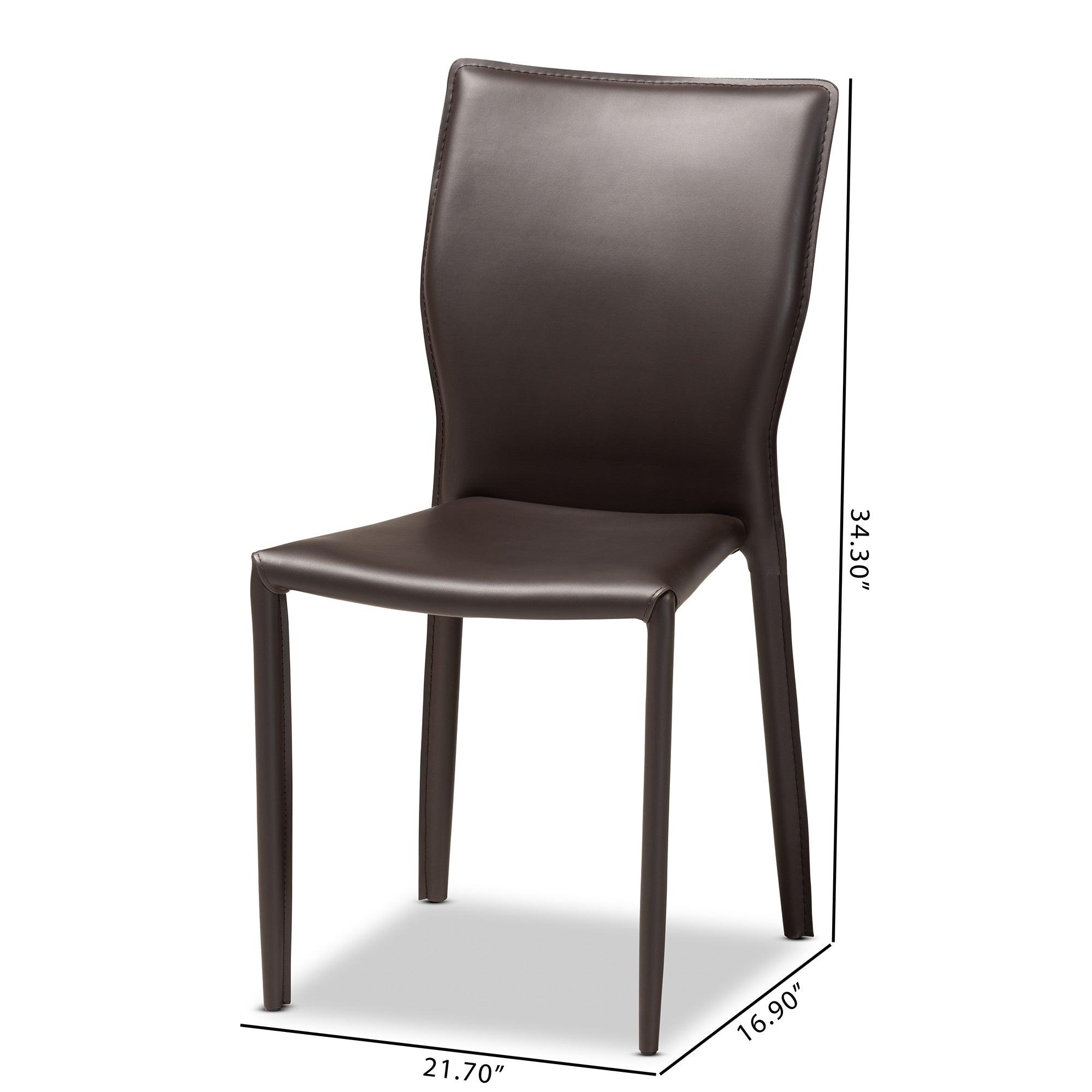 Heidi Modern and Contemporary Faux Leather Upholstered 4-Piece Dining Chair Set