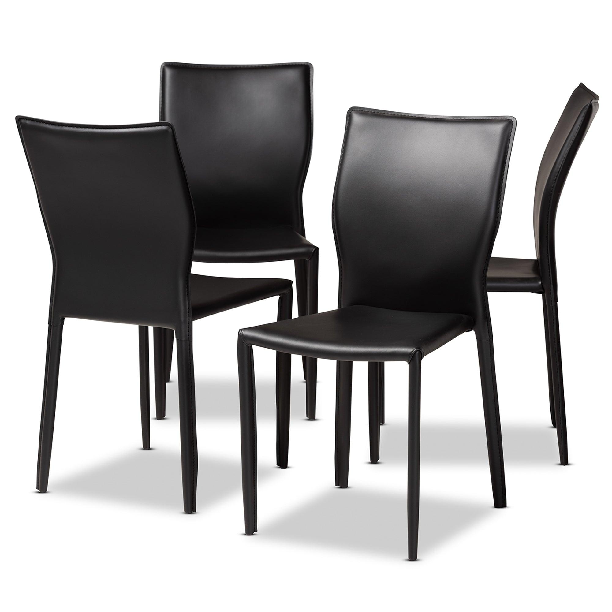Heidi Modern and Contemporary Faux Leather Upholstered 4-Piece Dining Chair Set